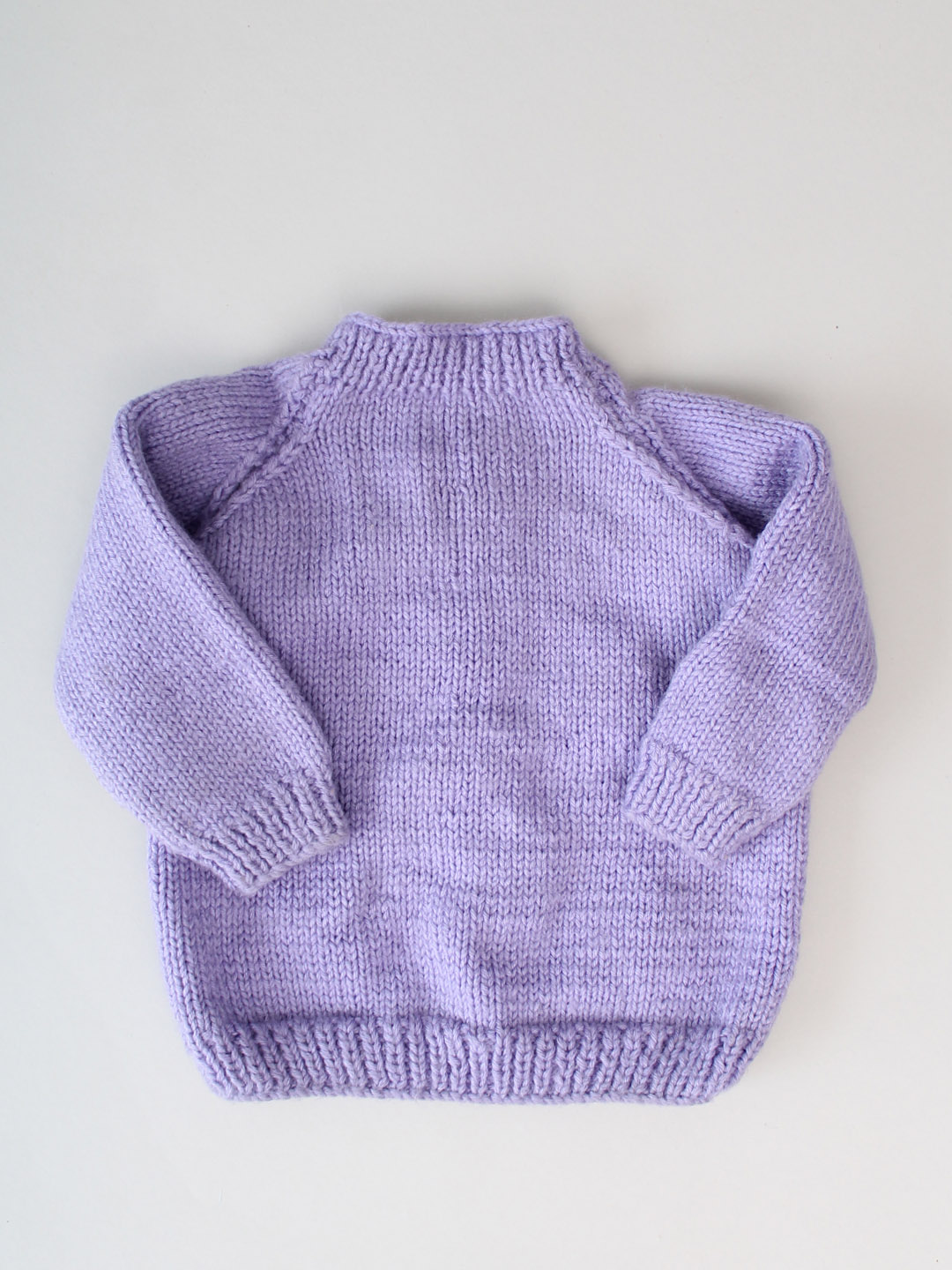 Handknitted Floral Embroidered Jumper for Kids - Mauve