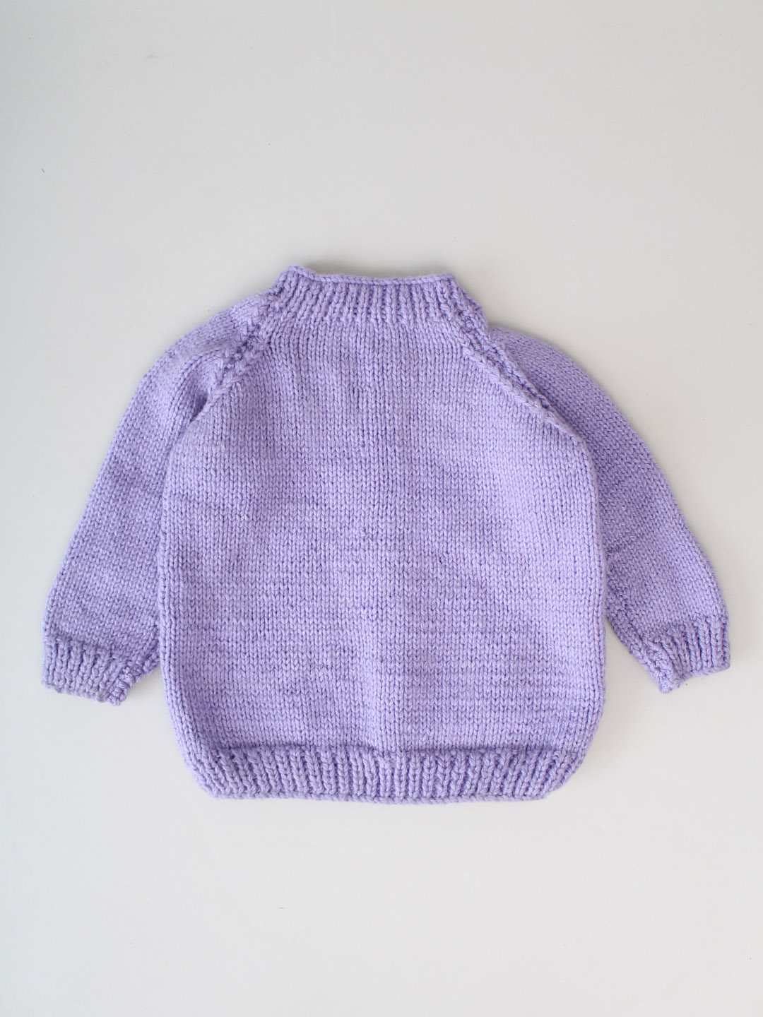 Handknitted Floral Embroidered Jumper for Kids - Mauve