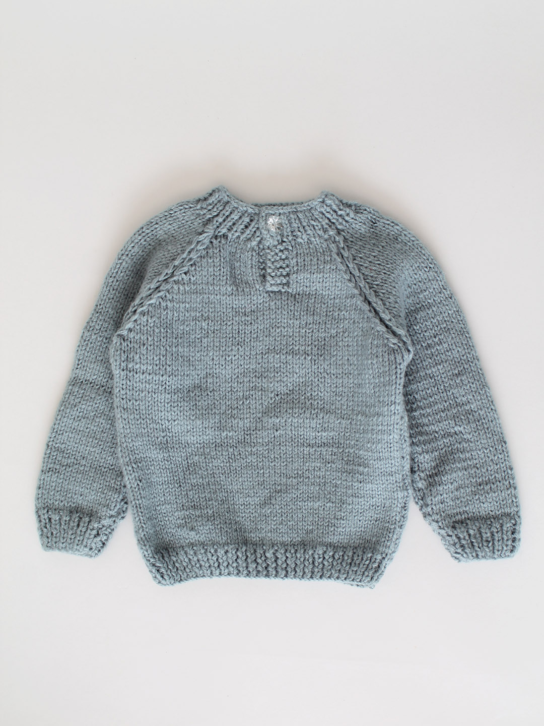 Handknitted Floral Embroidered Sweater for Kids - Light Grey