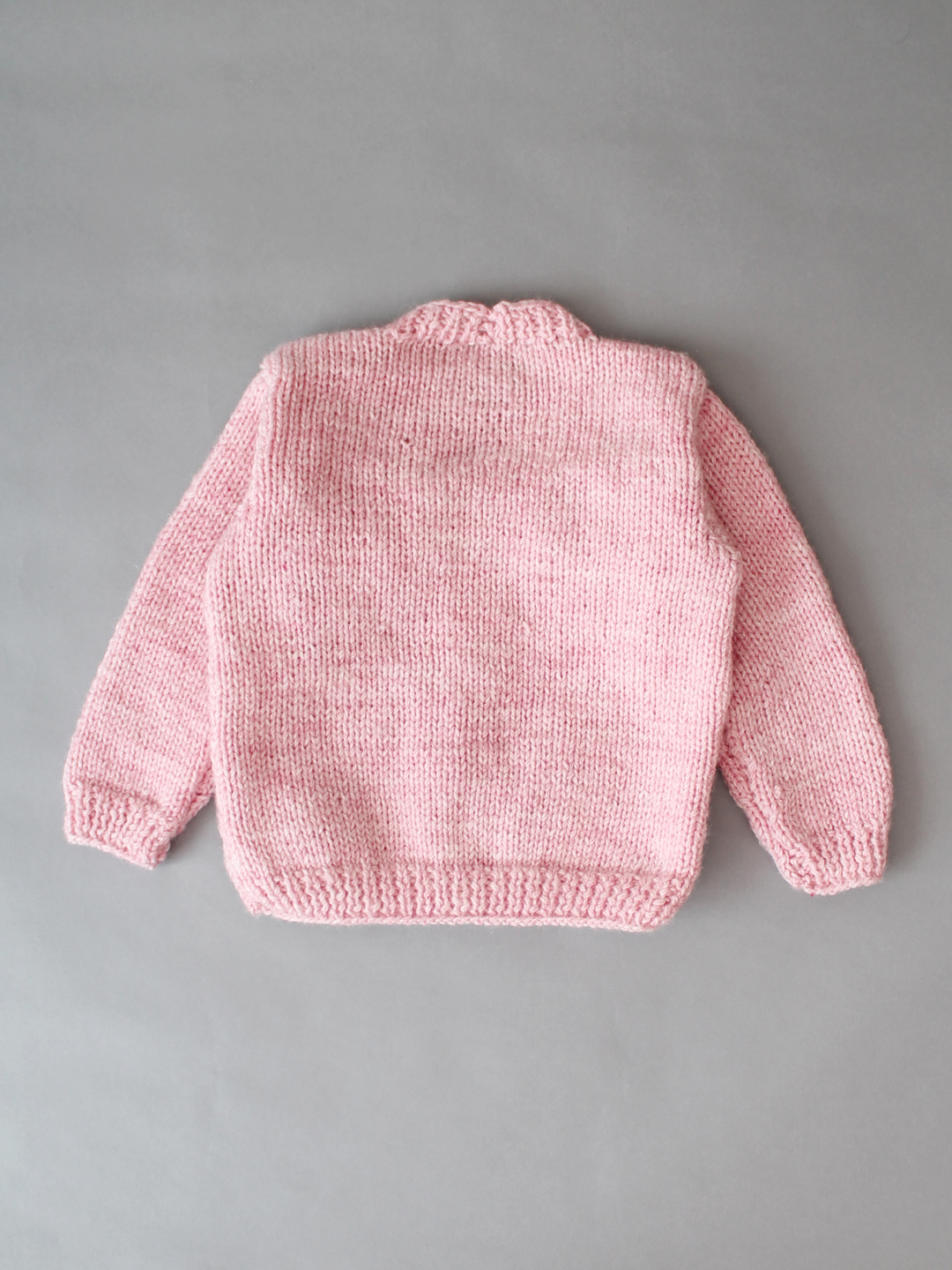 Handknitted Front Open Ice-Cream Sweater for Kids Pink