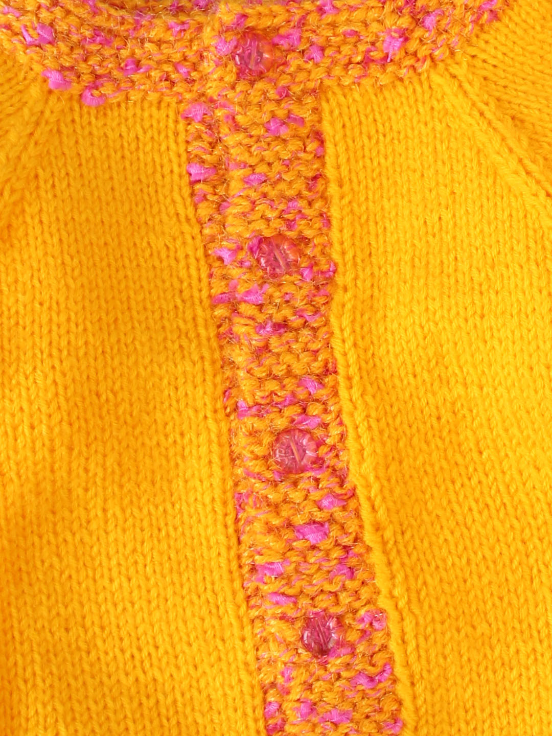 Handknitted Front Open Sprinkle Sweater - Orange