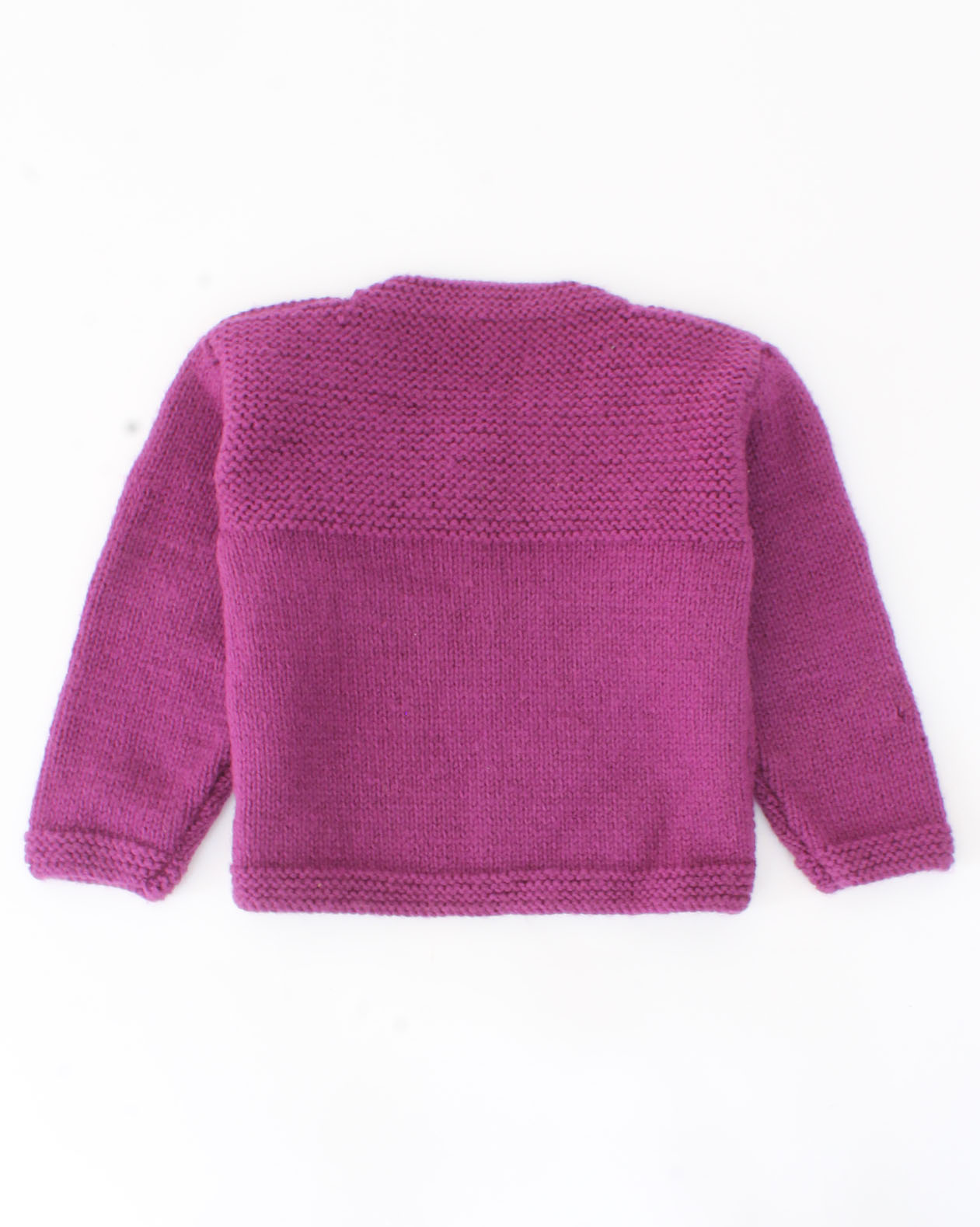 Handknitted Full Sleeves Floral Embroidered Sweater- Purple
