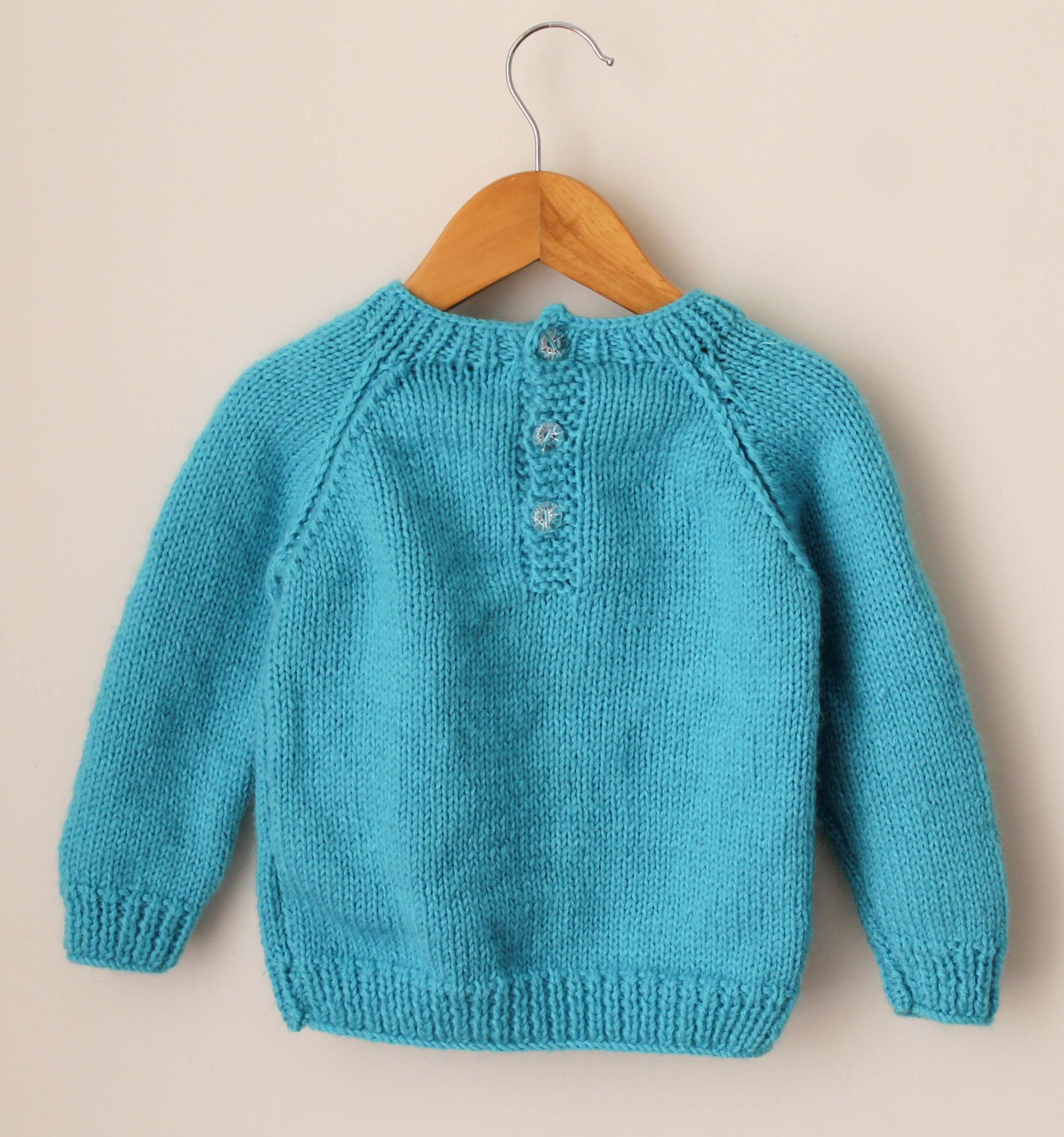 Handknitted Full Sleeves Giraffe Sweater For Newborn - Blue