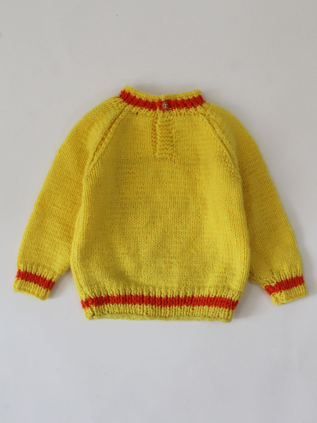 Handknitted Full Sleeves Heart Detailing Sweater - Yellow