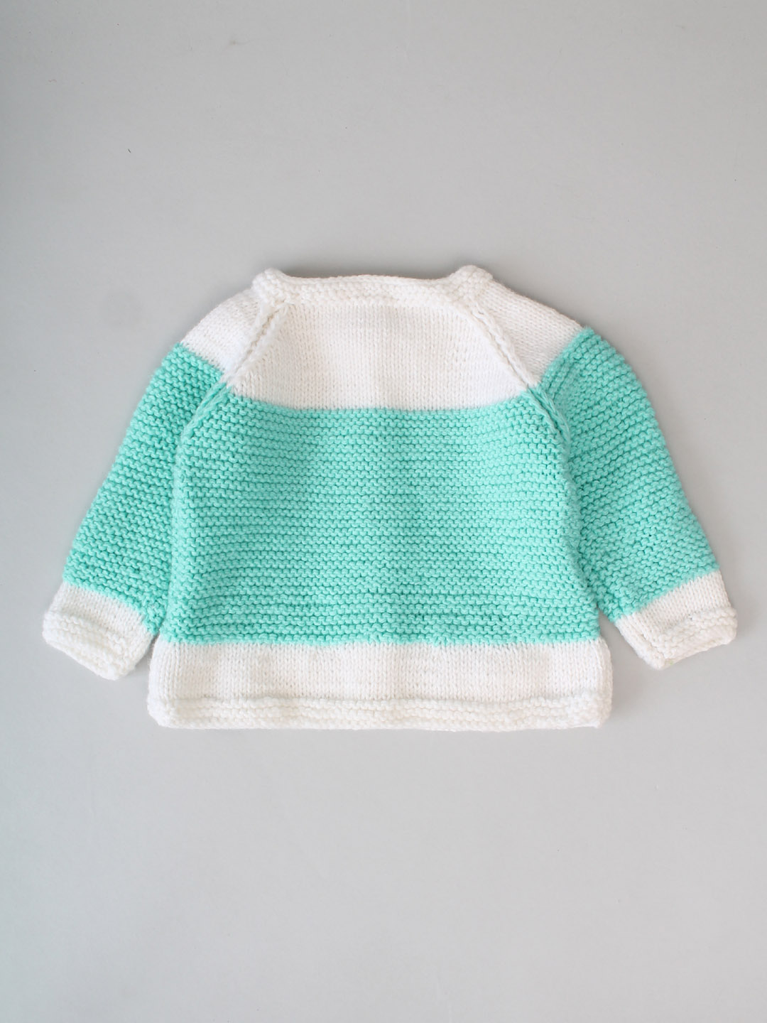 Handknitted Garter Stitch Cardigan for Kids - Green