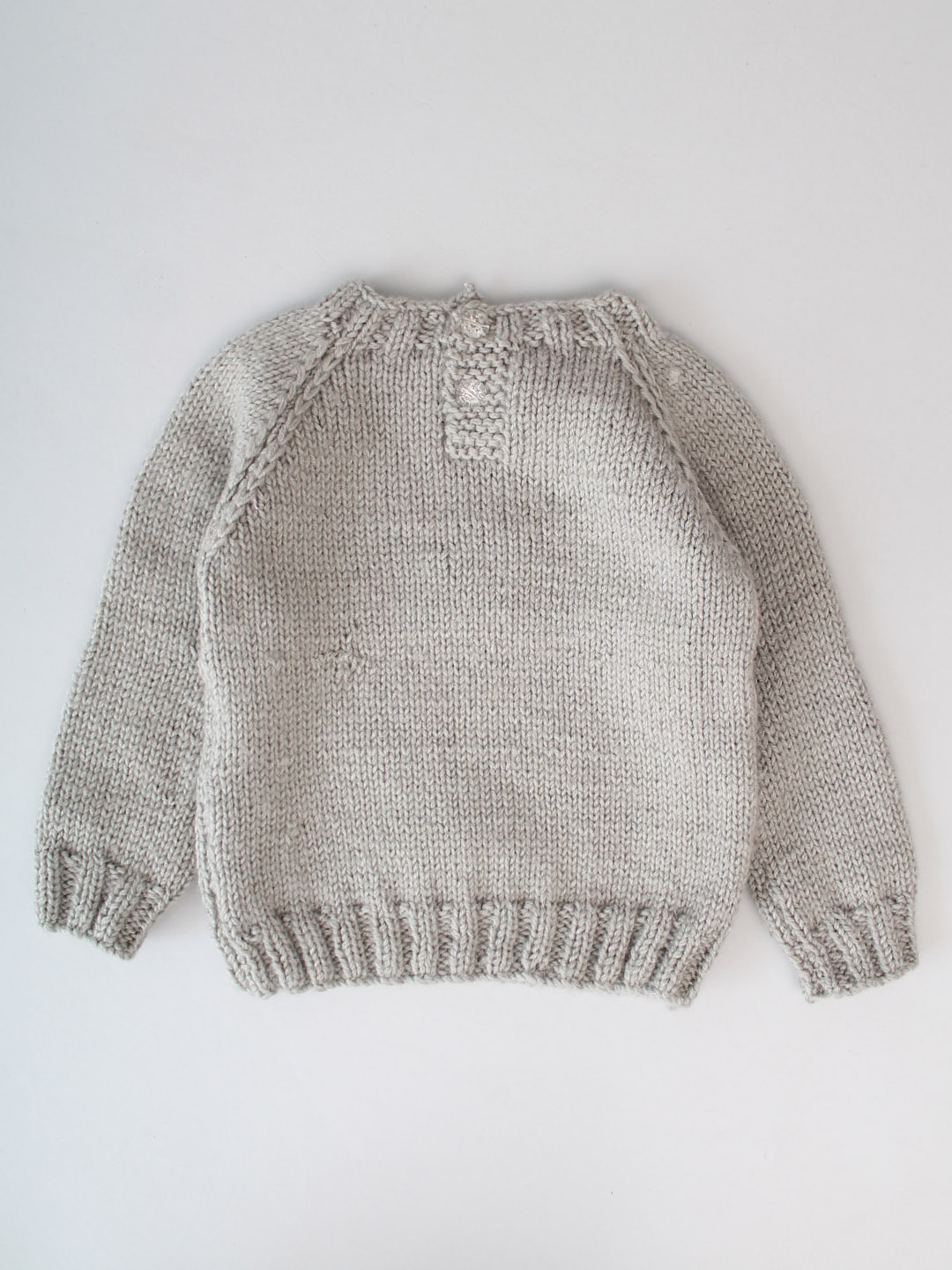 Handknitted Heart Embroidered Sweater for Kids - Grey