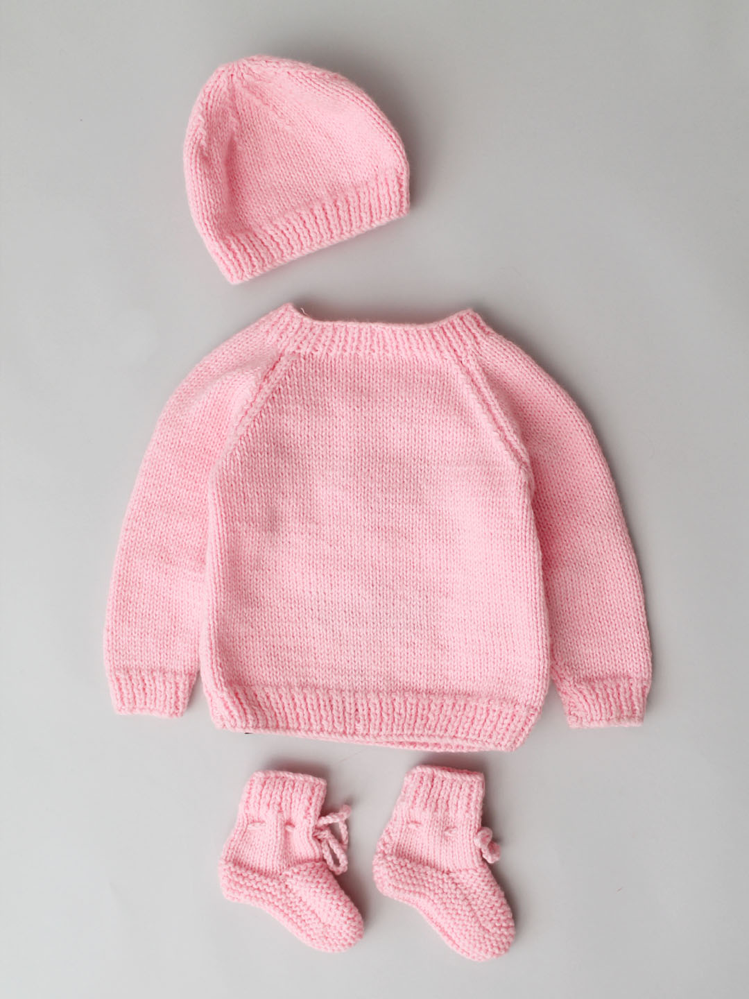 Handknitted Newborn Unicorn Sweater Set - Pink