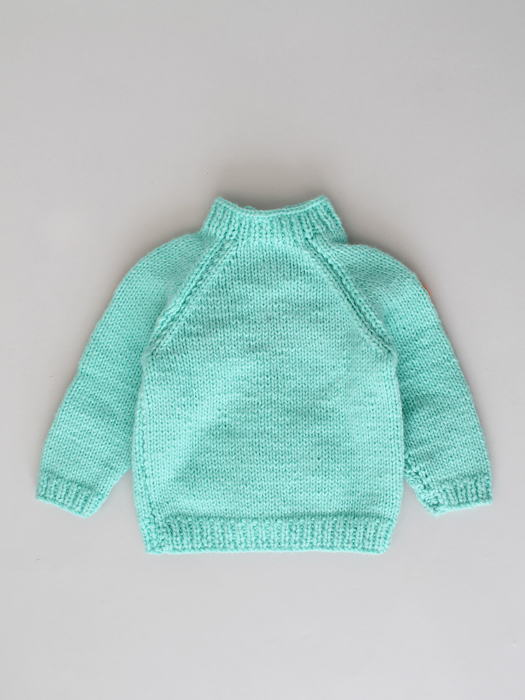 Handknitted Orange Slices Cardigan for Kids - Turquoise