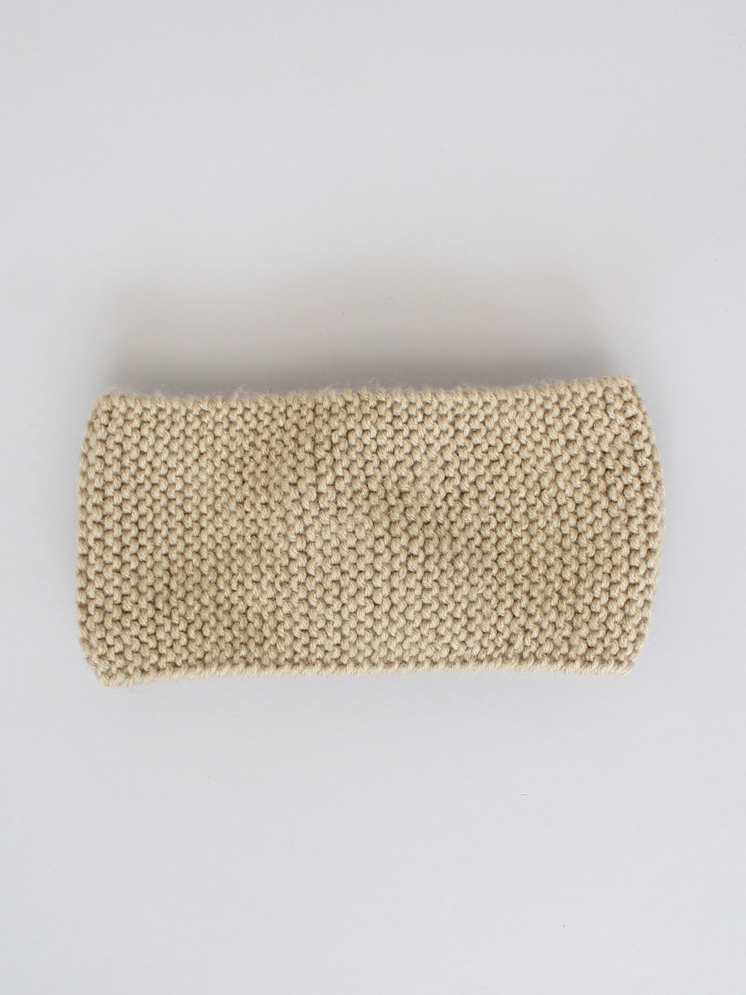 Handknitted Pearl Winter Headband for Women - Beige