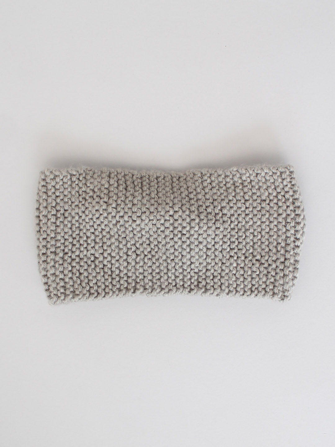 Handknitted Pearl Winter Headband for Women - Grey