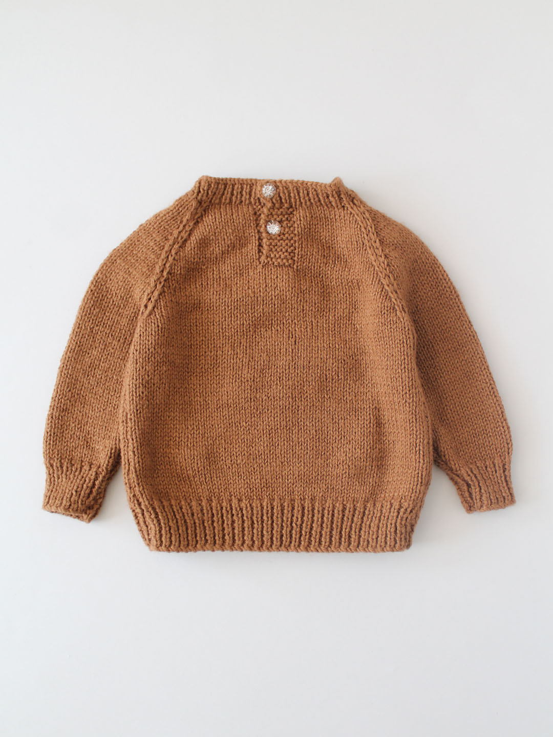 Handknitted Personalised Jumper for Baby Girl - Beige