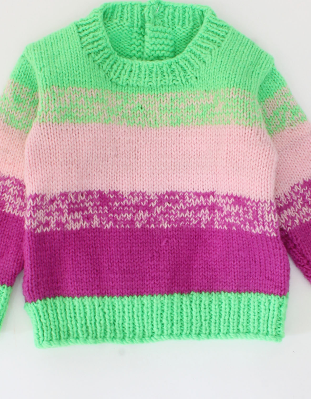 Handknitted Striped Colourful Sweater For Kids - Multicoloured