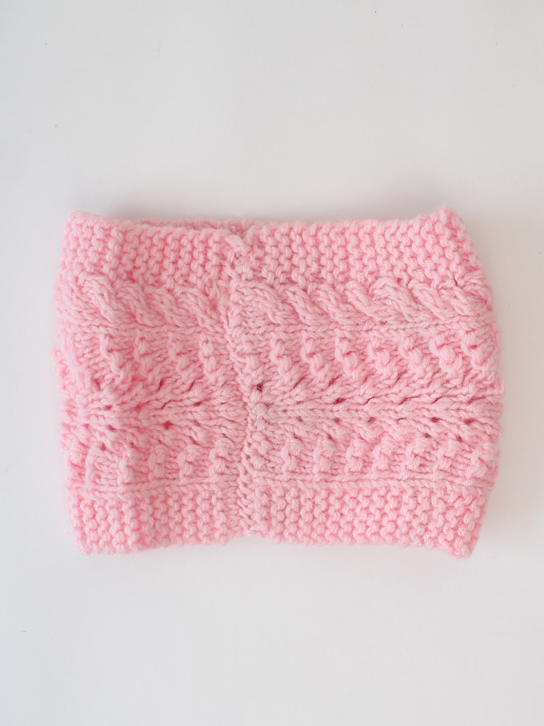 Handknitted Winter Headwrap for Women - Baby Pink
