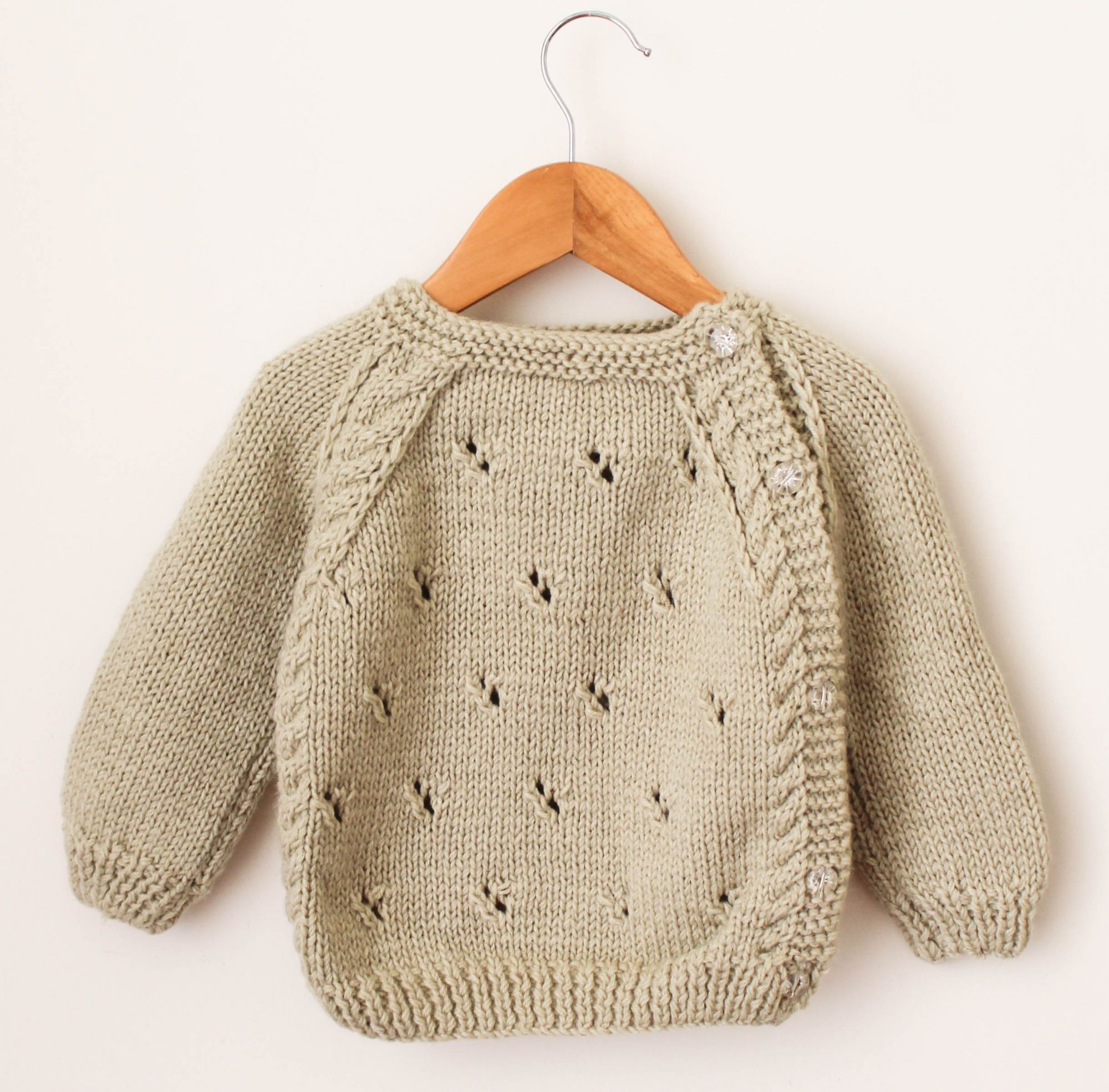 Handmade Cable Designed Sweater For Kids - Grey
