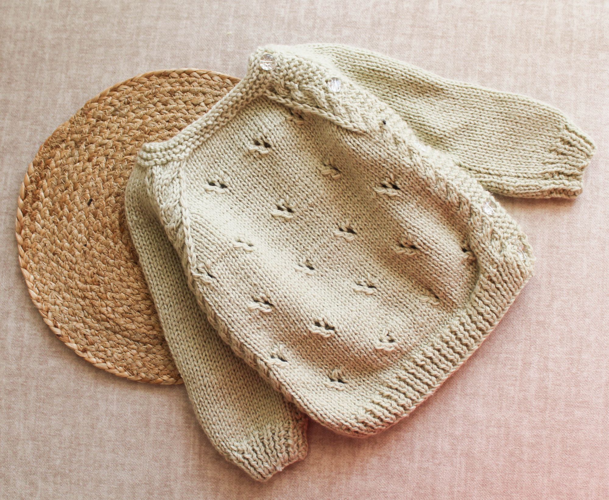 Handmade Cable Designed Sweater For Kids - Grey