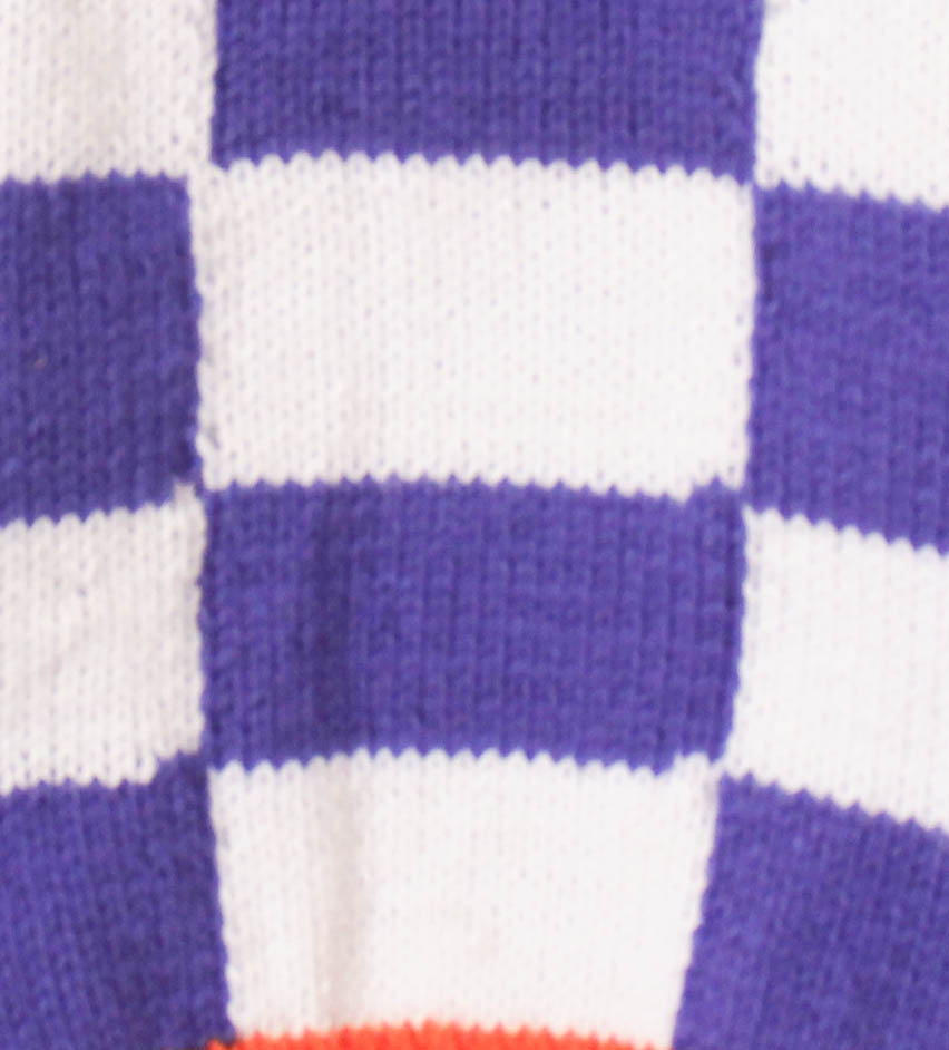 Handmade Checked Design Cardigan For Kids - Purple