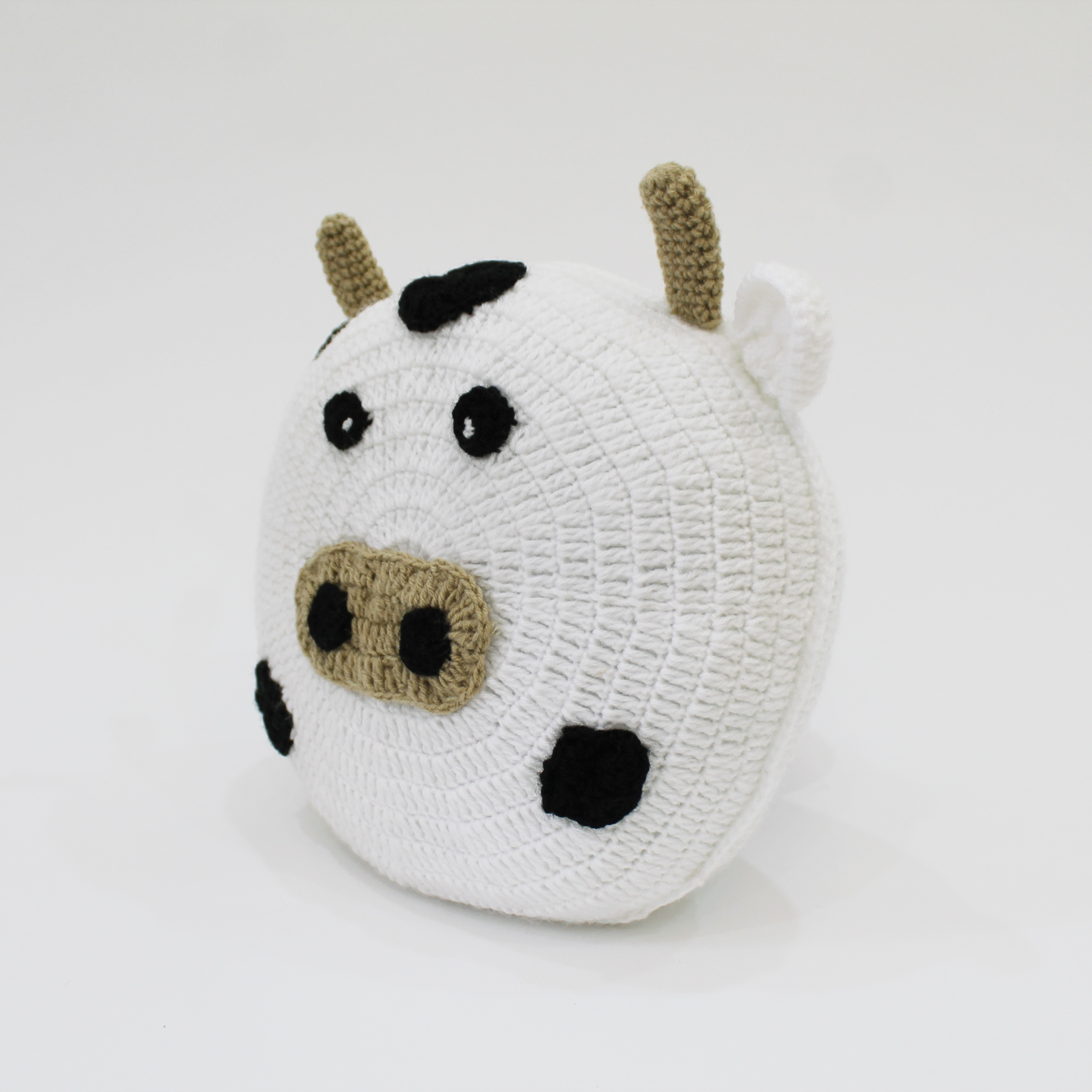 Handmade Cow Shaped Cuddle Cushion For Children - White