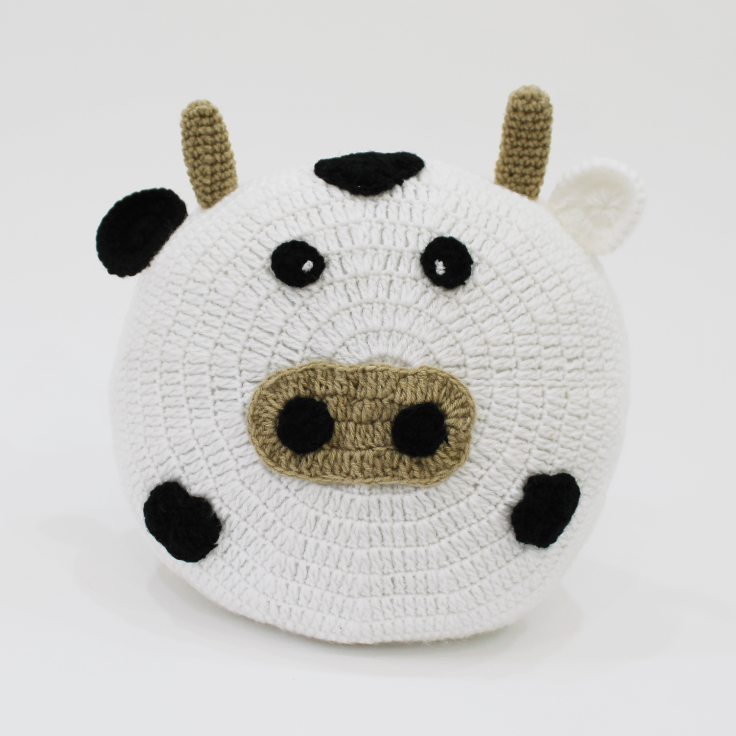 Handmade Cow Shaped Cuddle Cushion For Children - White