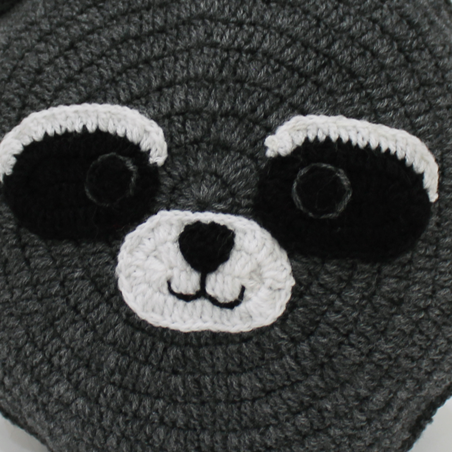 Handmade Crochet Bear Face Cuddle Pillow For Children - Grey