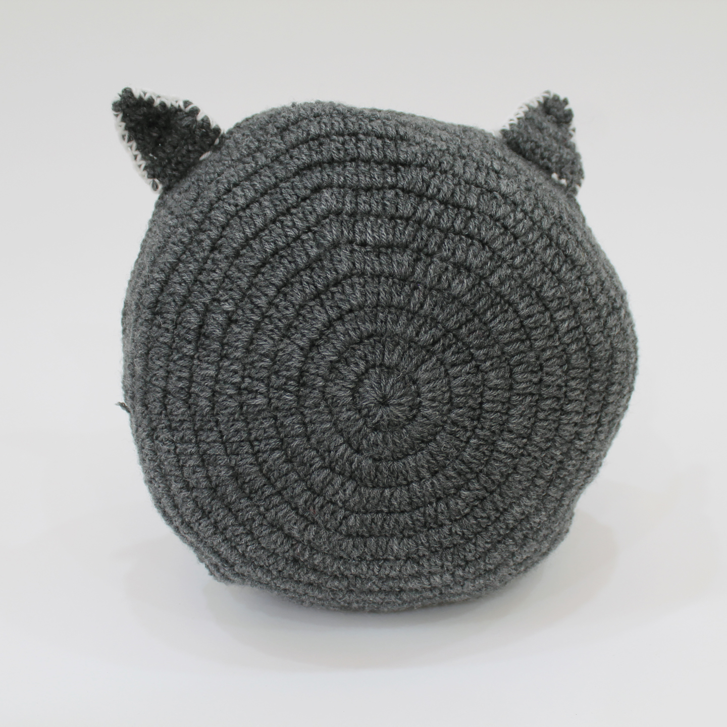 Handmade Crochet Bear Face Cuddle Pillow For Children - Grey