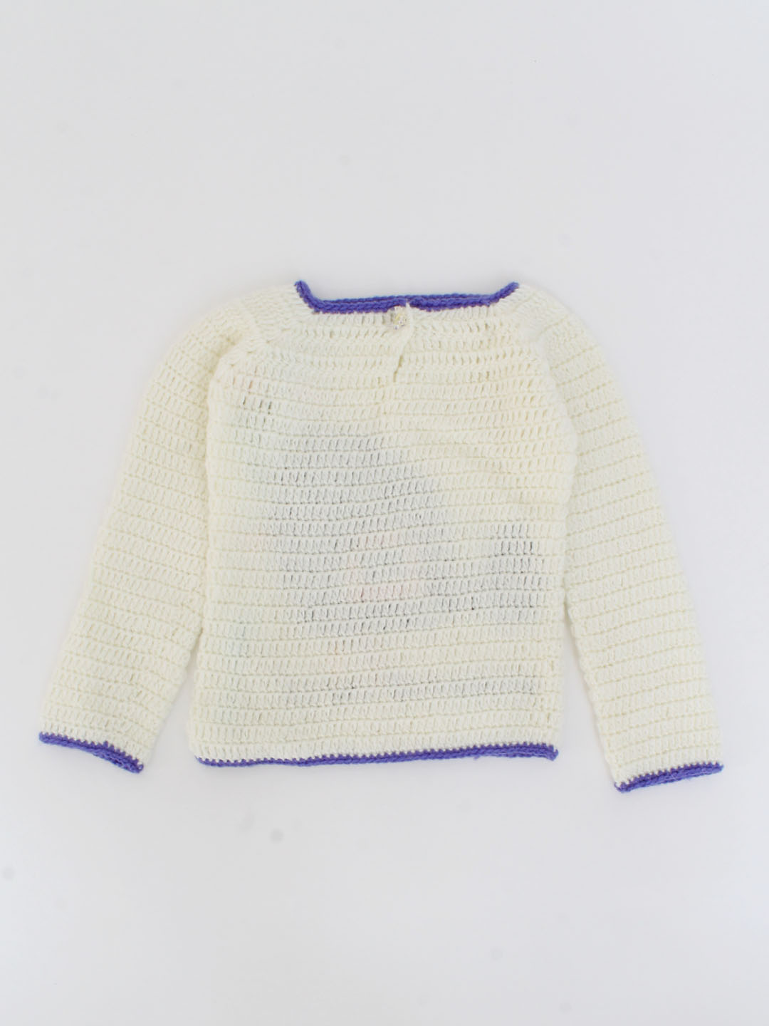 Handmade Crochet Bird Detailing Sweater for Newborn - Cream