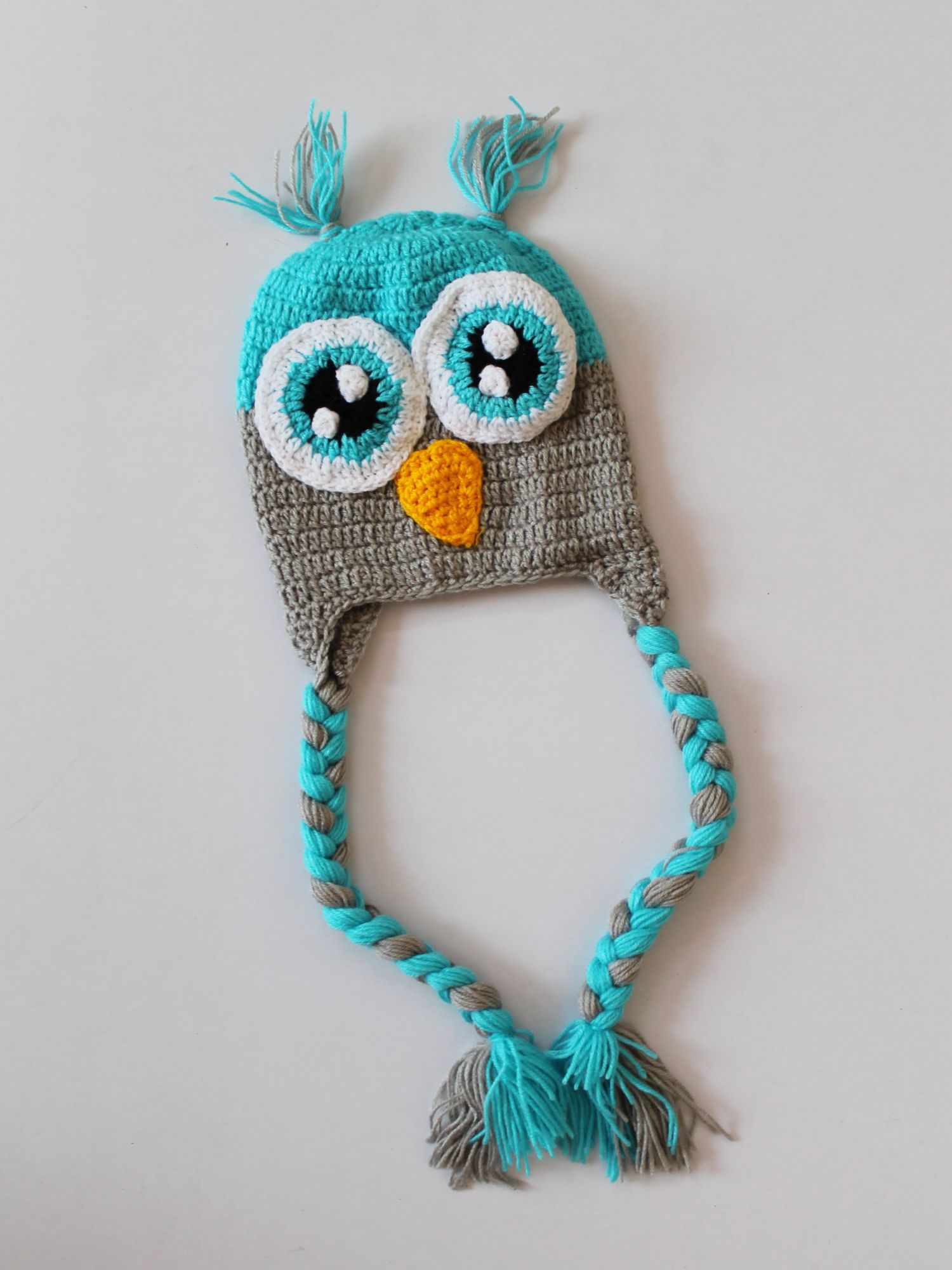 Handmade Crochet Bird Pattern Cap for Kids - Blue Woonie