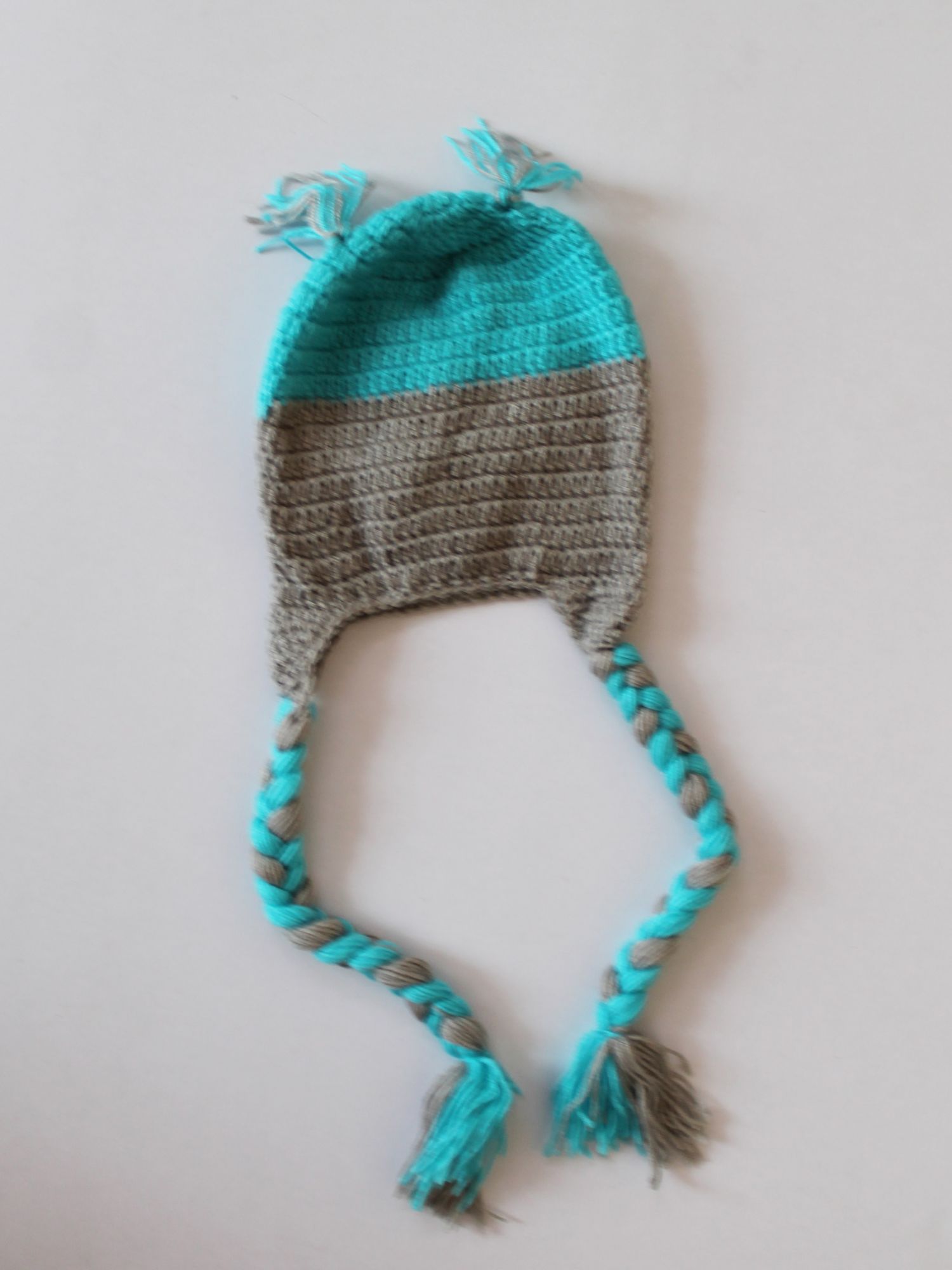 Handmade Crochet Bird Pattern Cap for Kids - Blue Woonie