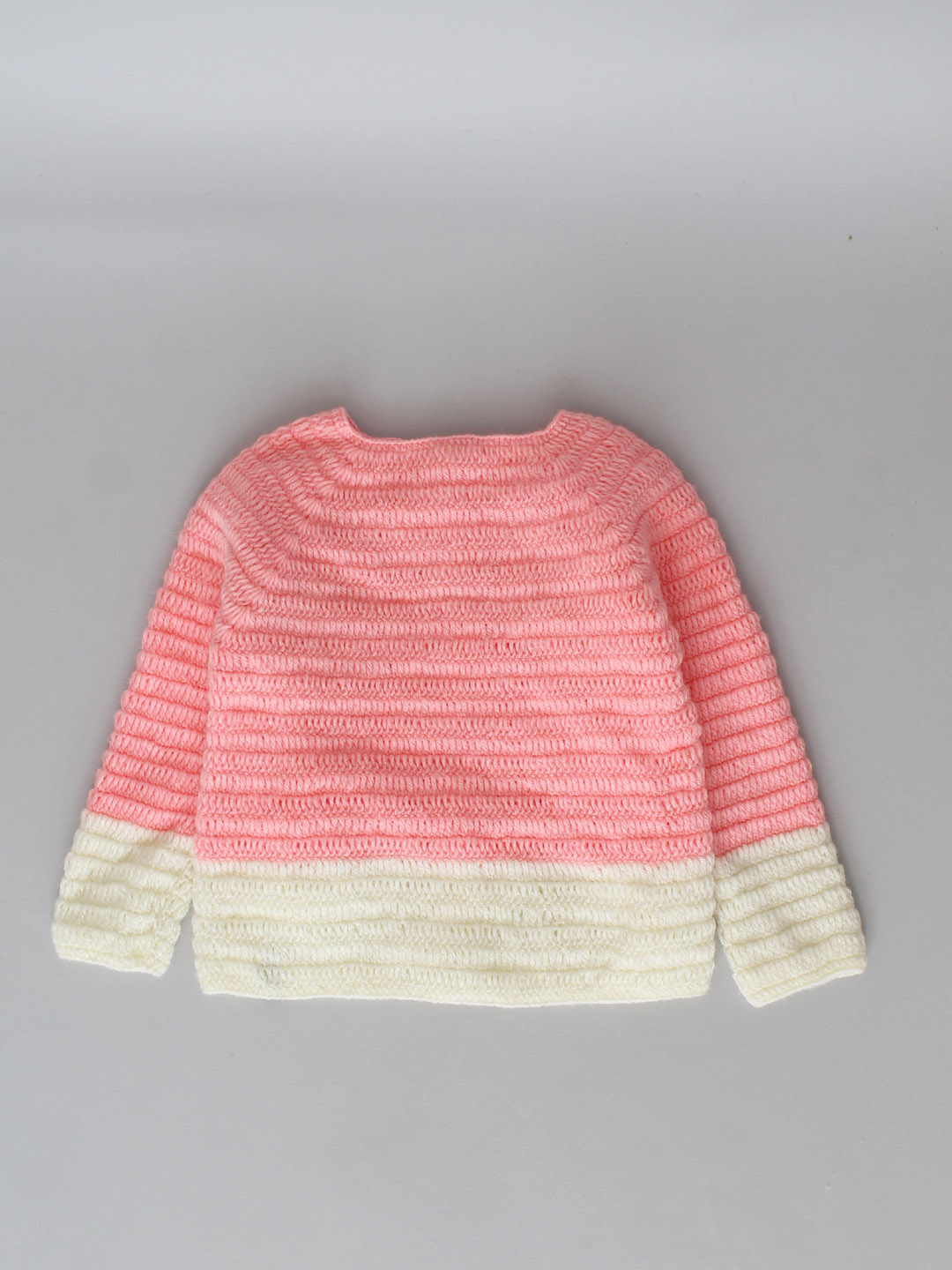 Handmade Crochet Bow Design Front Open Cardigan - Peach