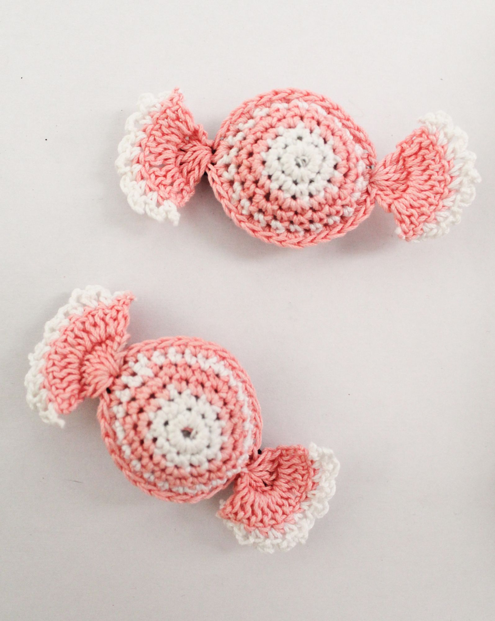 Handmade Crochet Candy Tic Tac Hair Pins for Girls - Pink Woonie