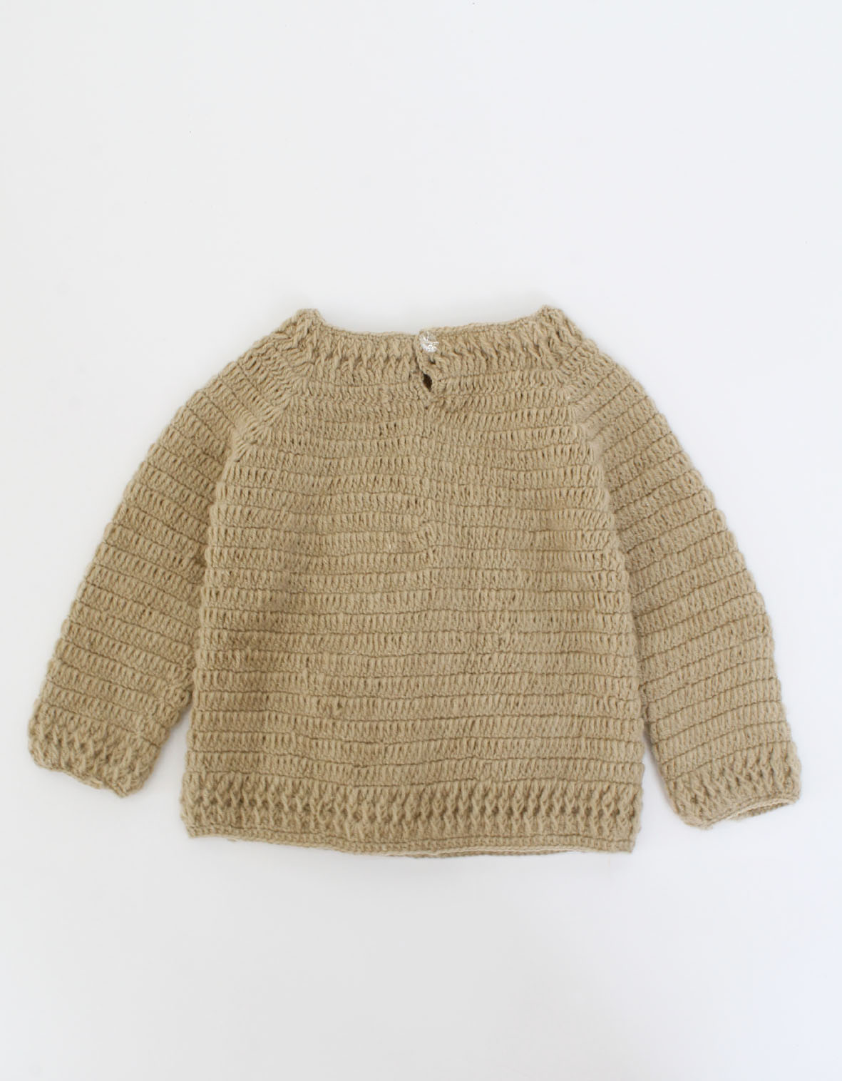 Handmade Crochet Dog With Bone Detailing Sweater - Light Brown