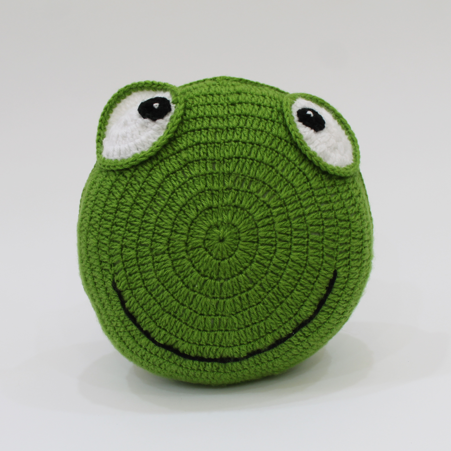 Handmade Crochet Frog Shaped Cuddle Pillow - Green