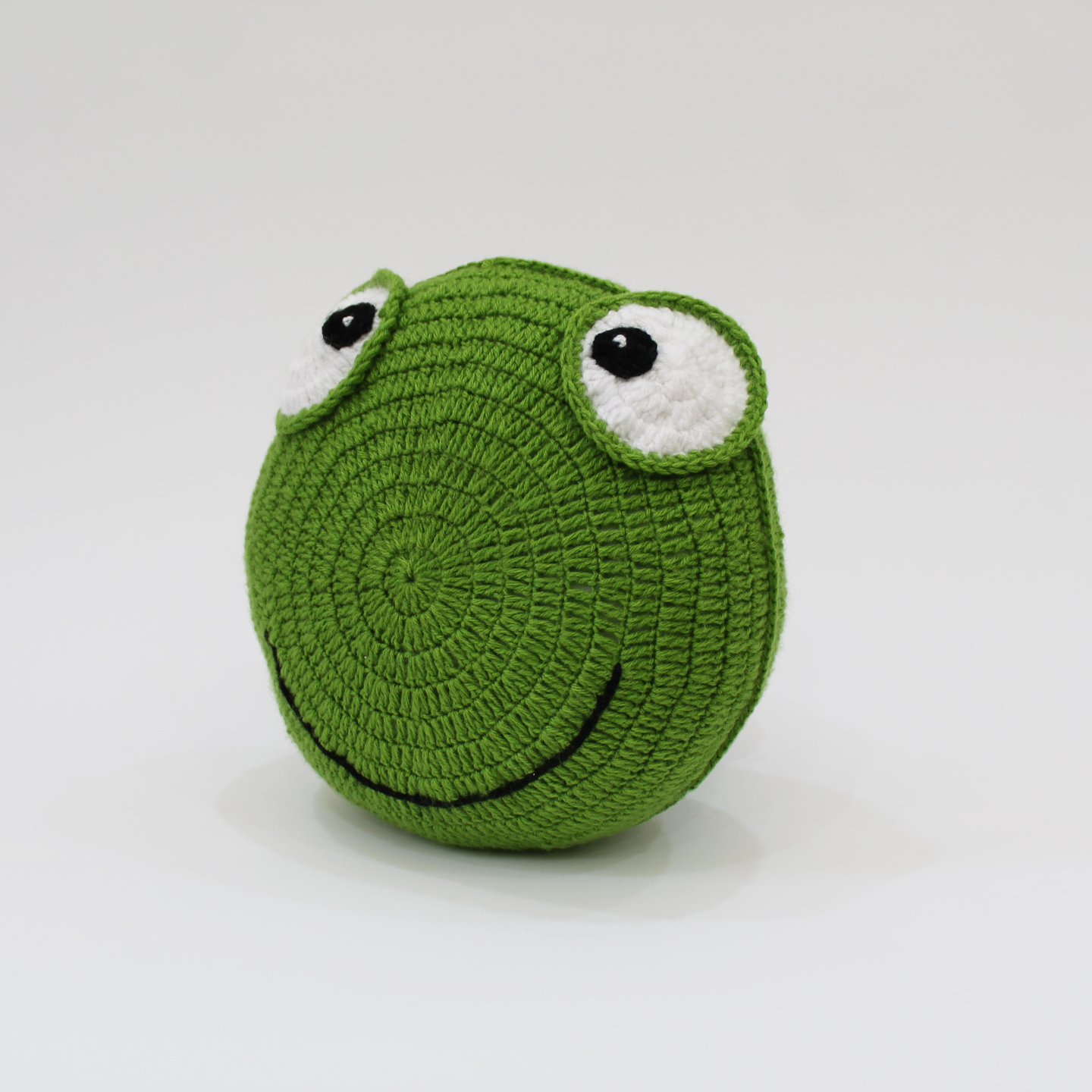 Handmade Crochet Frog Shaped Cuddle Pillow - Green