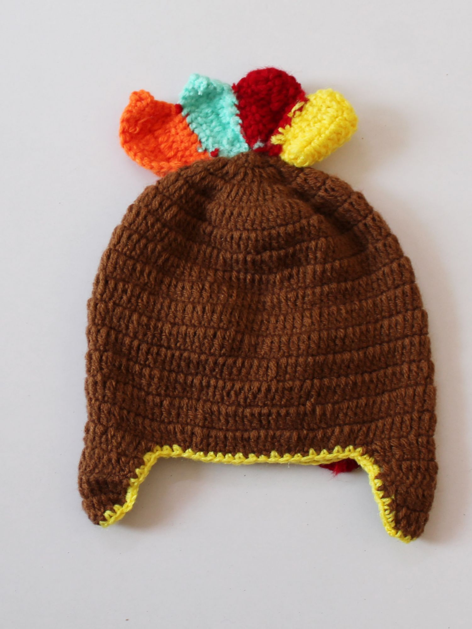 Handmade Crochet Hen Pattern Cap for Kids - Brown Woonie