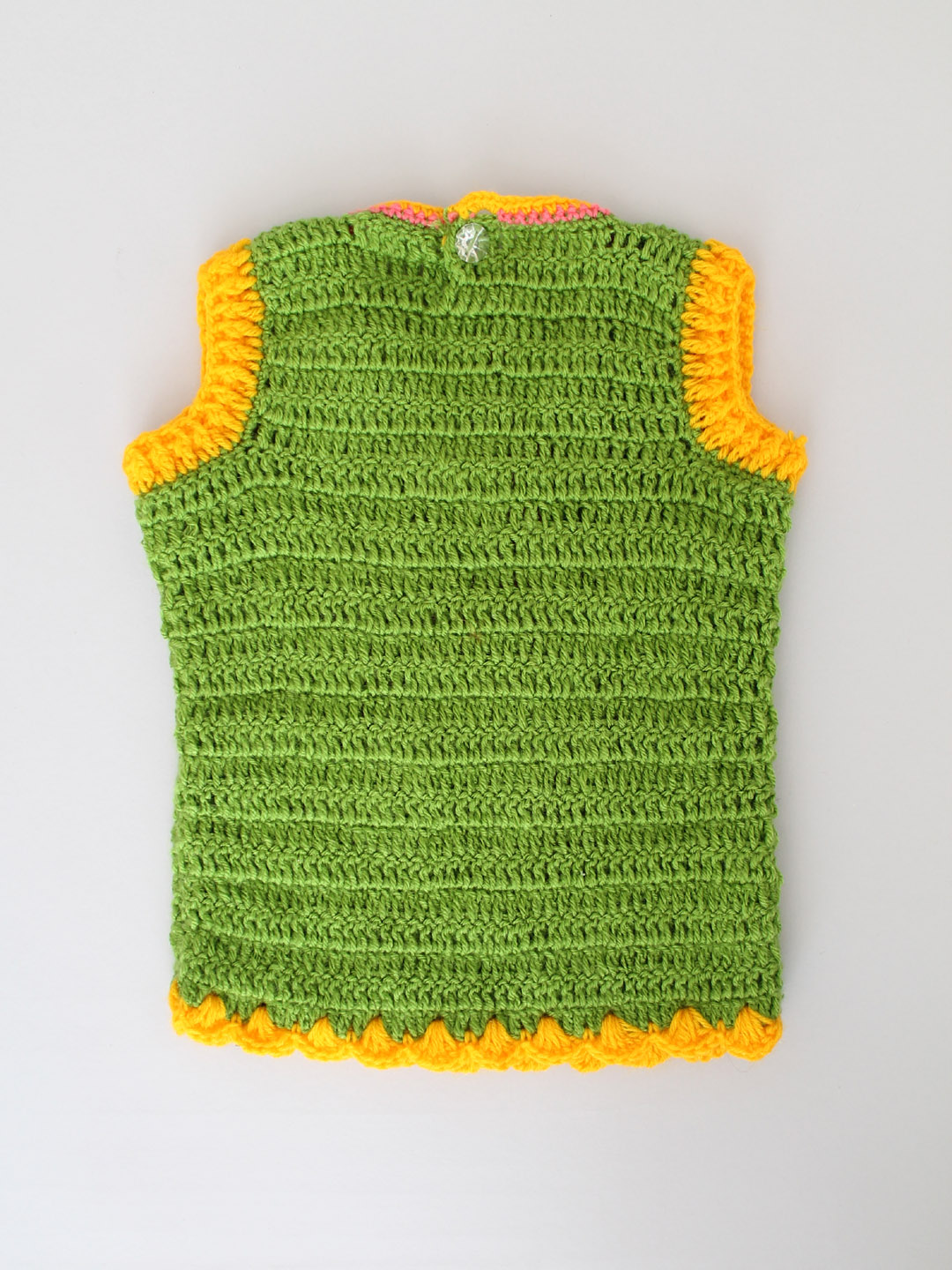 Handmade Crochet Intarsia Stitch Sweater for Newborn - Green