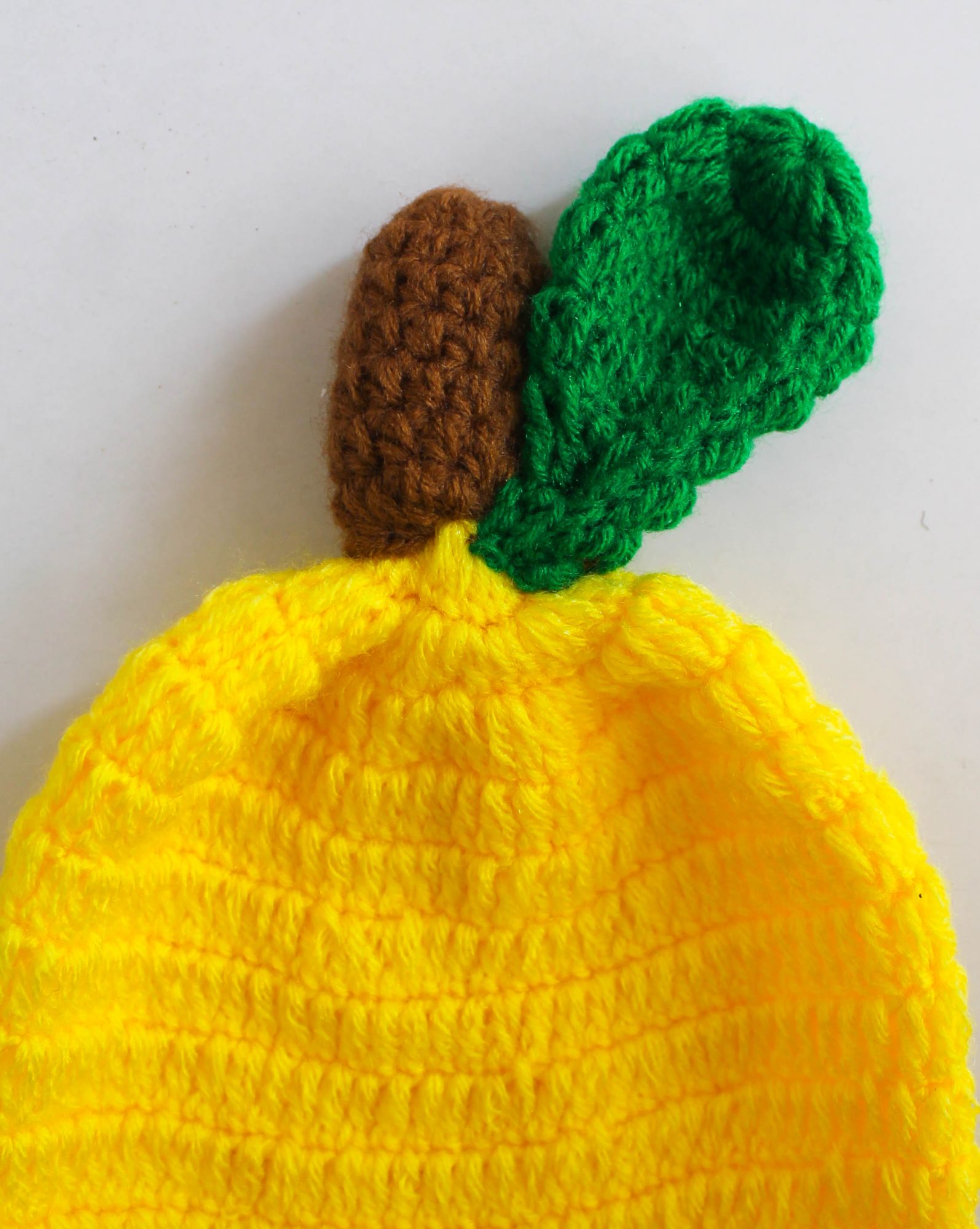Handmade Crochet Lemon Cap for Kids - Yellow Woonie