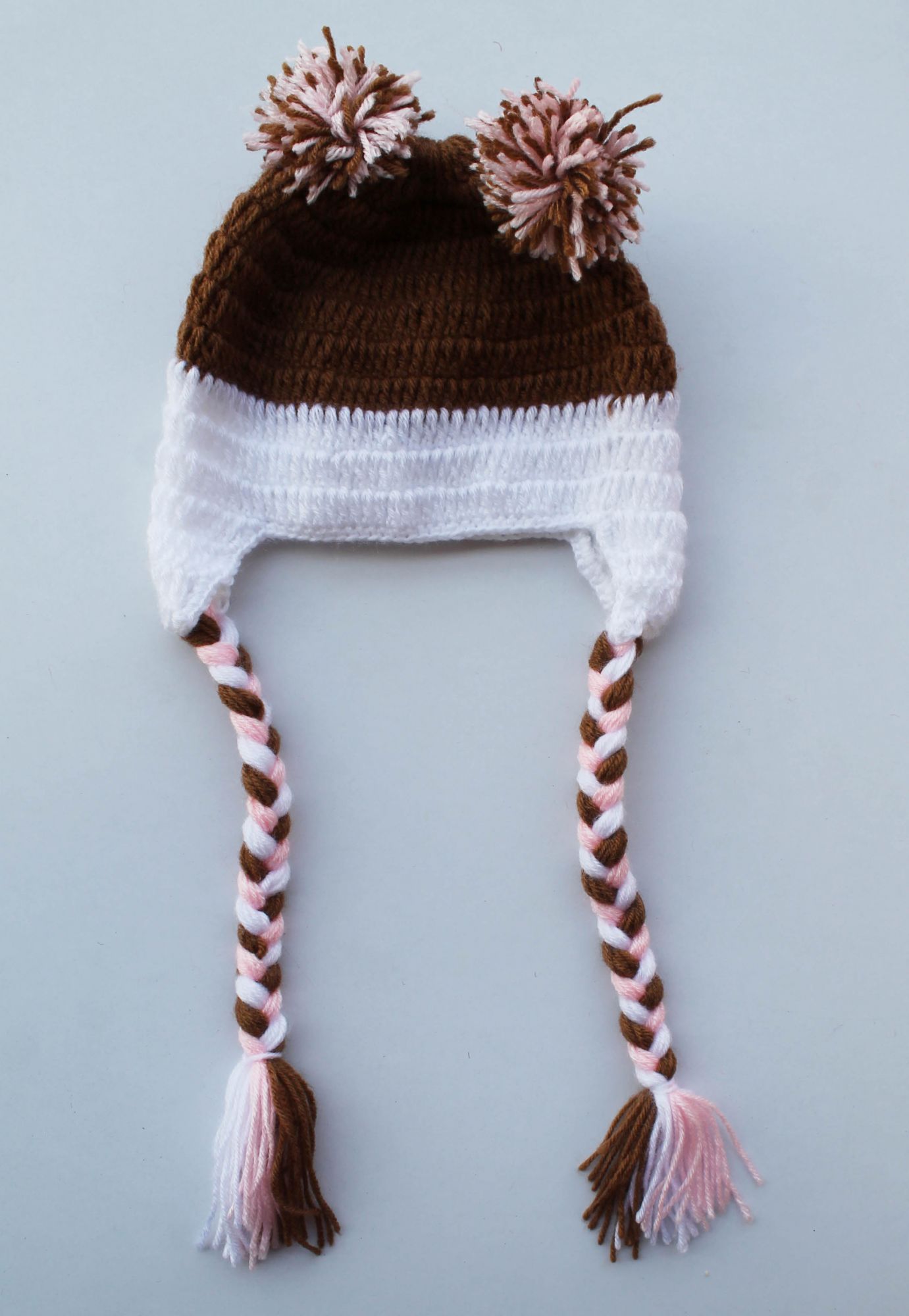 Handmade Crochet Mouse Pattern Cap for Kids - Brown Woonie