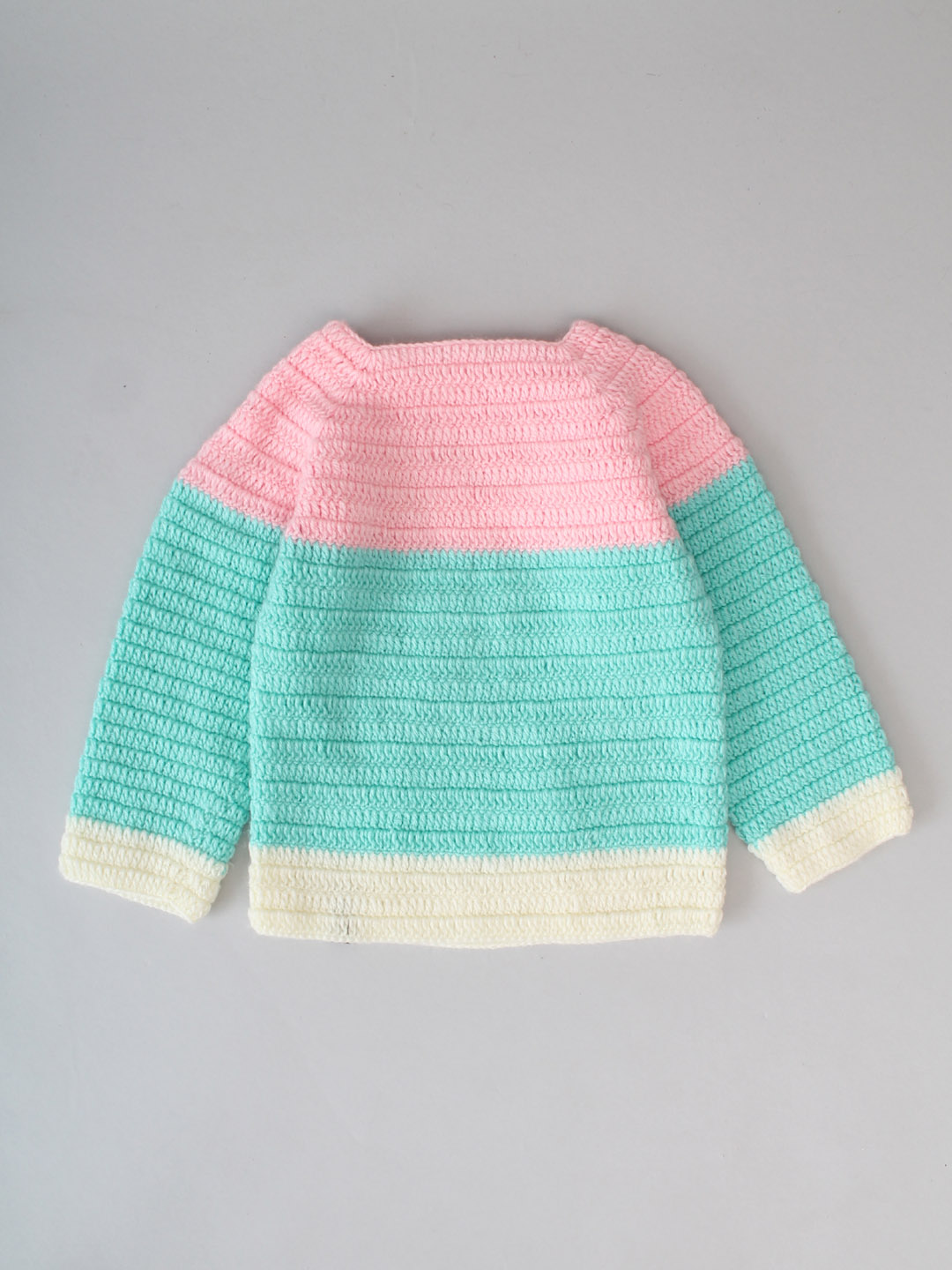 Handmade Crochet Scene Winter Sweater - Turquoise