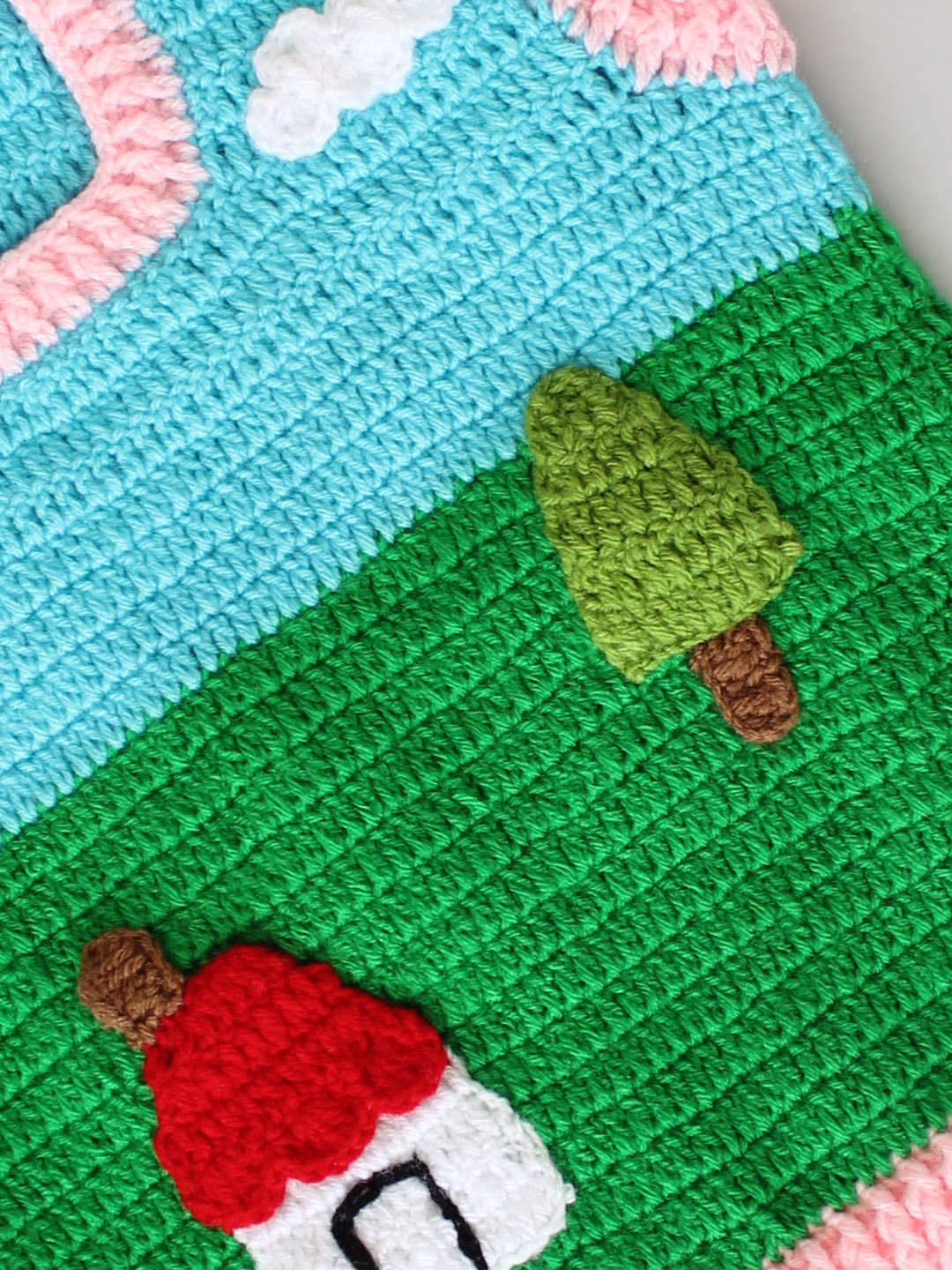 Handmade Crochet Sleeveless Sunrise Scenery Sweater - Multi