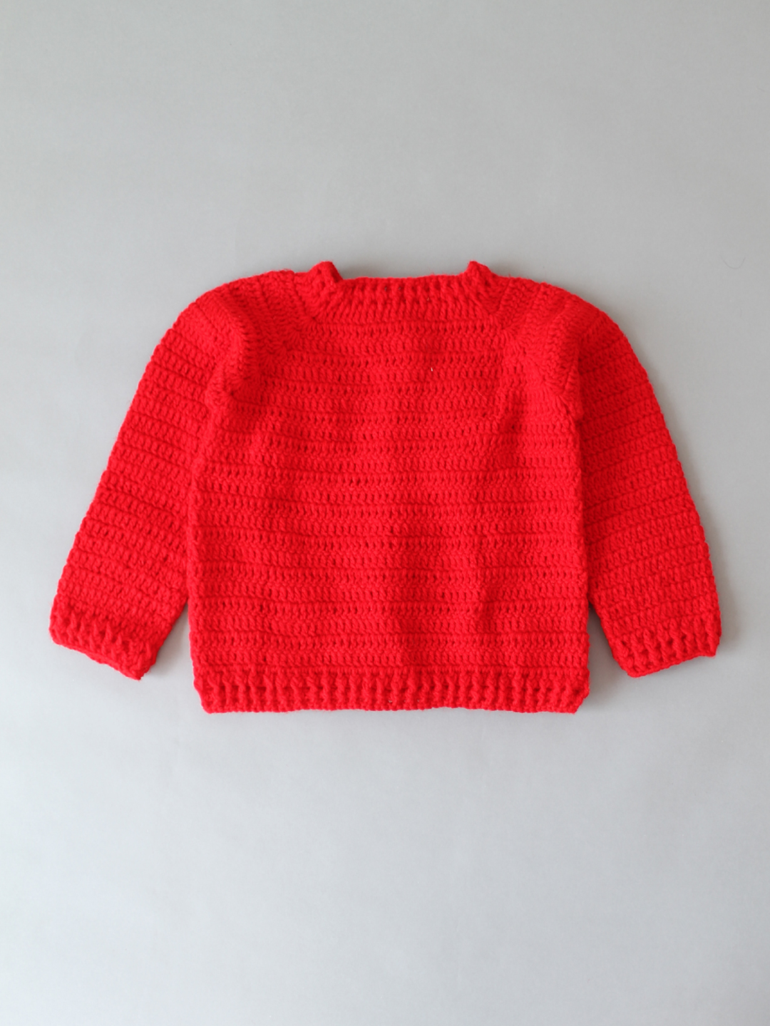 Handmade Crochet Snowflake Sweater for Infants - Red