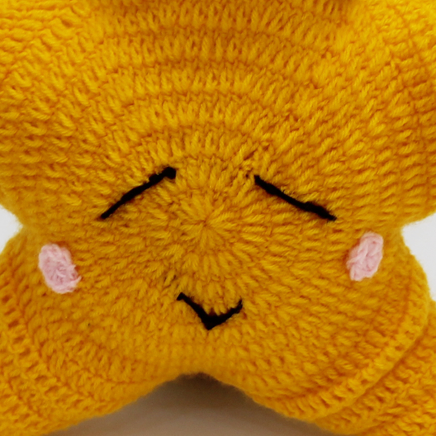 Handmade Crochet Star Shaped Filled Cuddle Cushion - Yellow