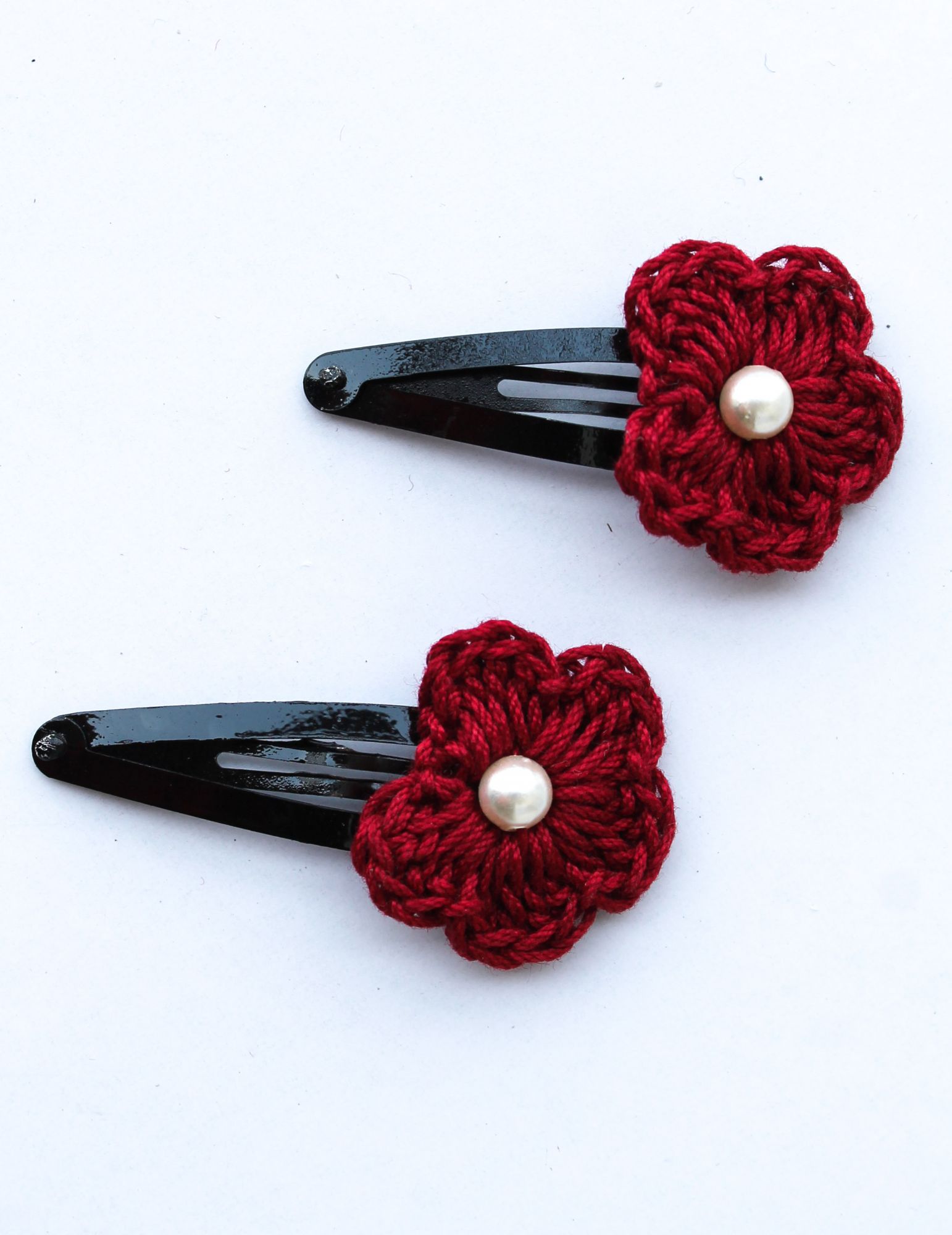 Handmade Crochet Stone Tic Tac Hair Pins for girls - Brown Woonie