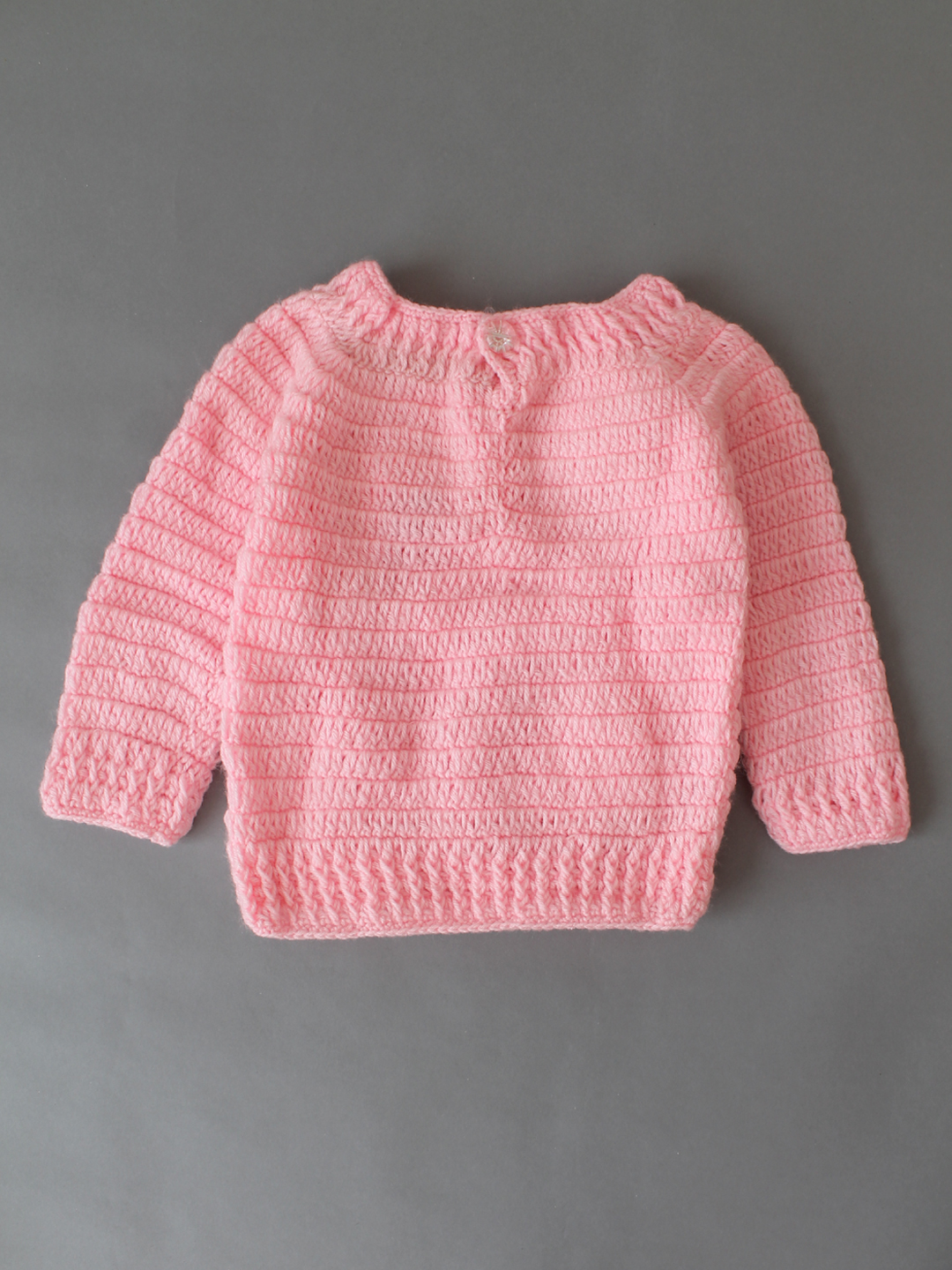 Handmade Crochet Sun & Rainbow Sweater for Kids - Pink
