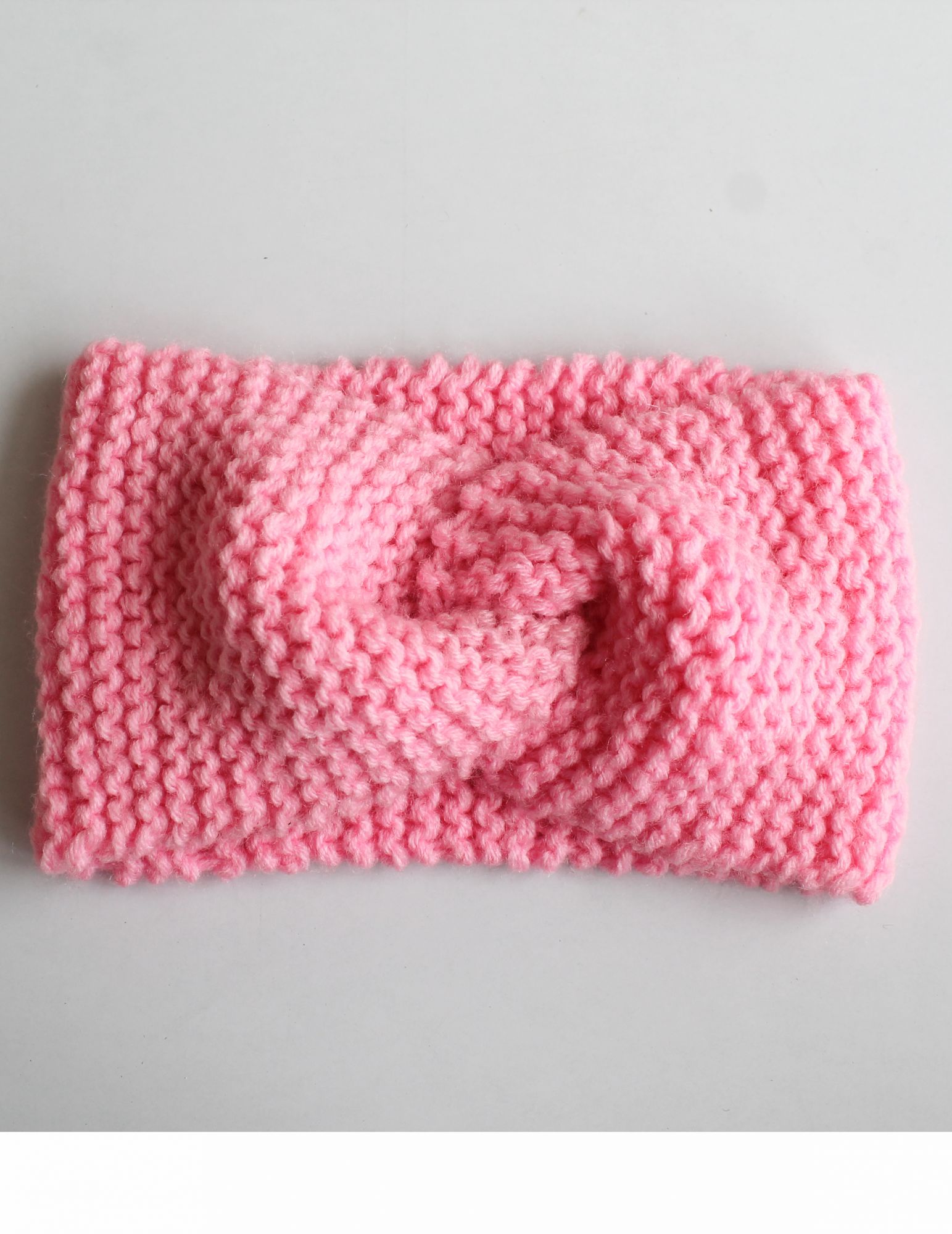 Handknitted Twisted Knot Earwarmer for Kids - Pink Woonie