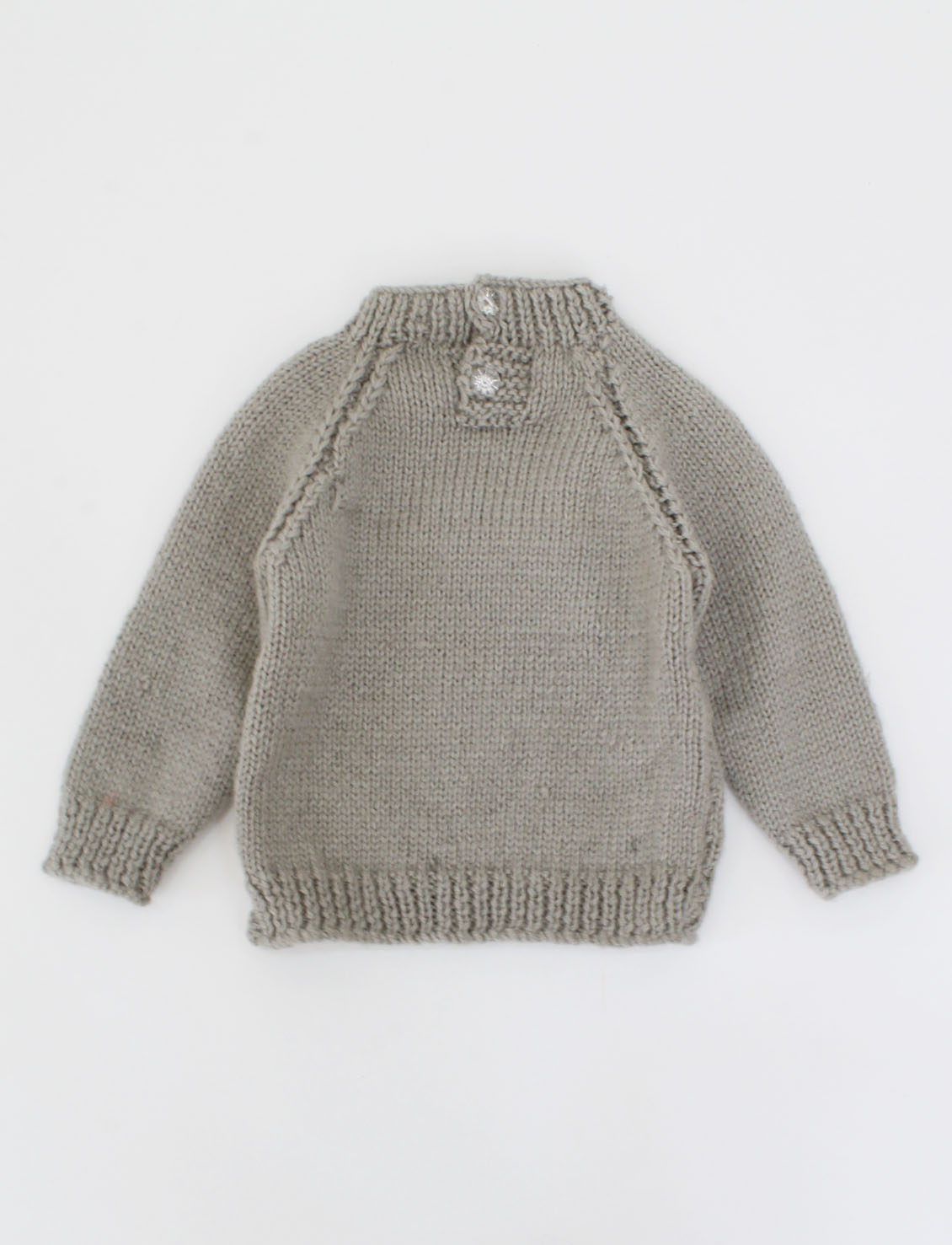 Handmade Dog Face Detailing Sweater For Newborn - Grey