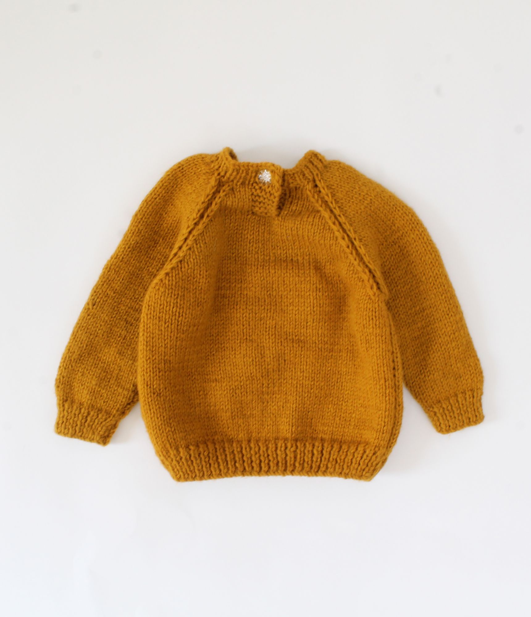 Handmade Dog Face Detailing Sweater For Newborn - Mustard