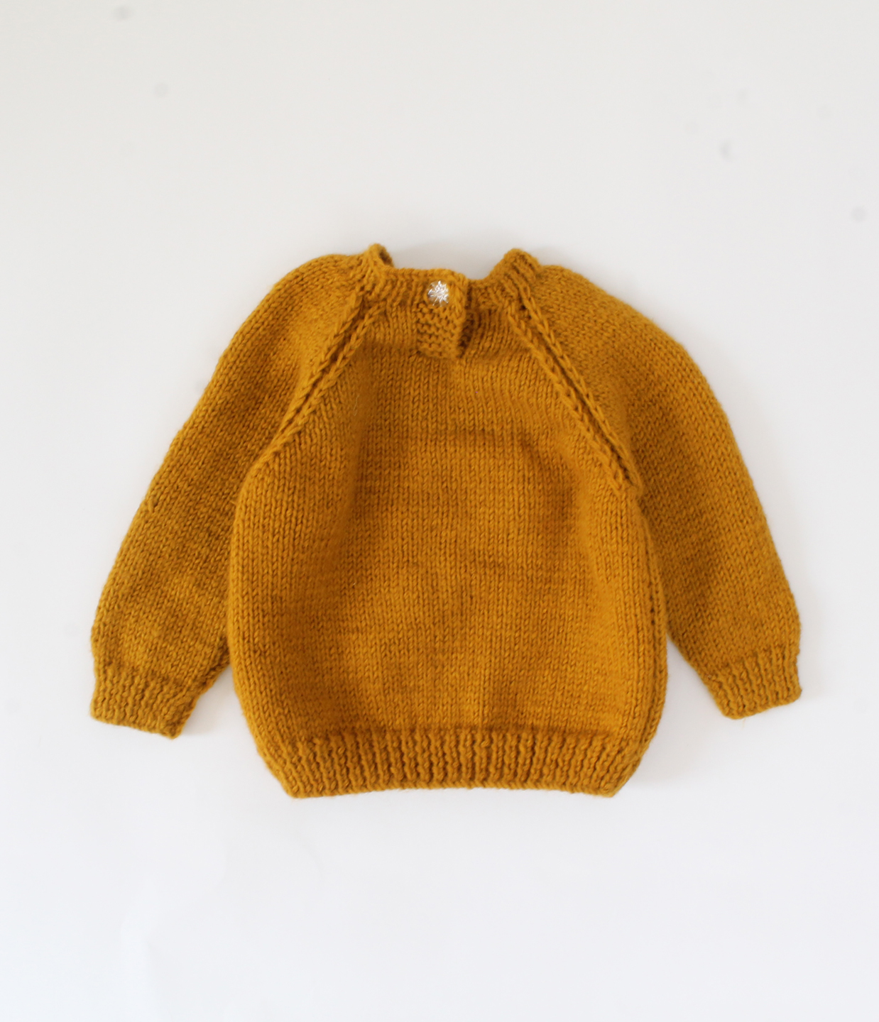 Handmade Dog Face Detailing Sweater For Newborn - Mustard