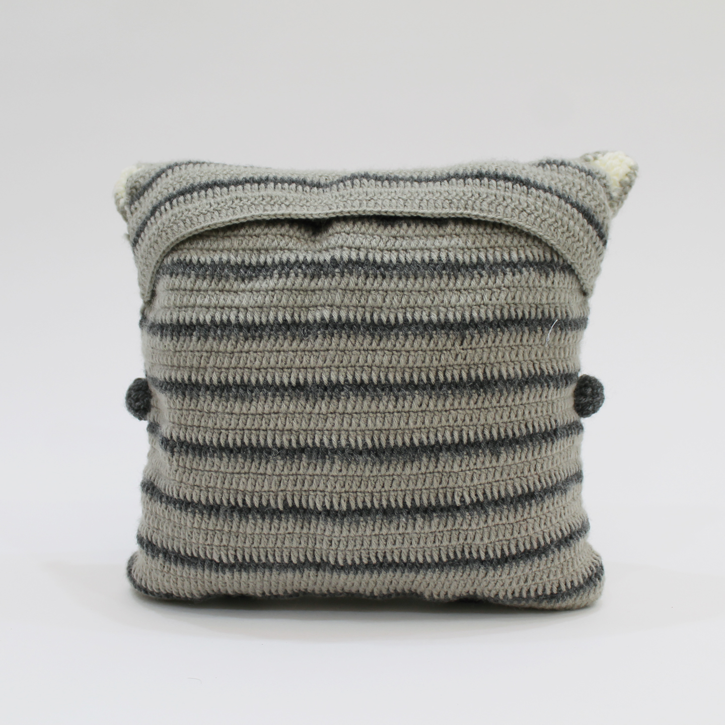 Handmade Dog Face Pattern Cushion Cover with Cushion - Grey