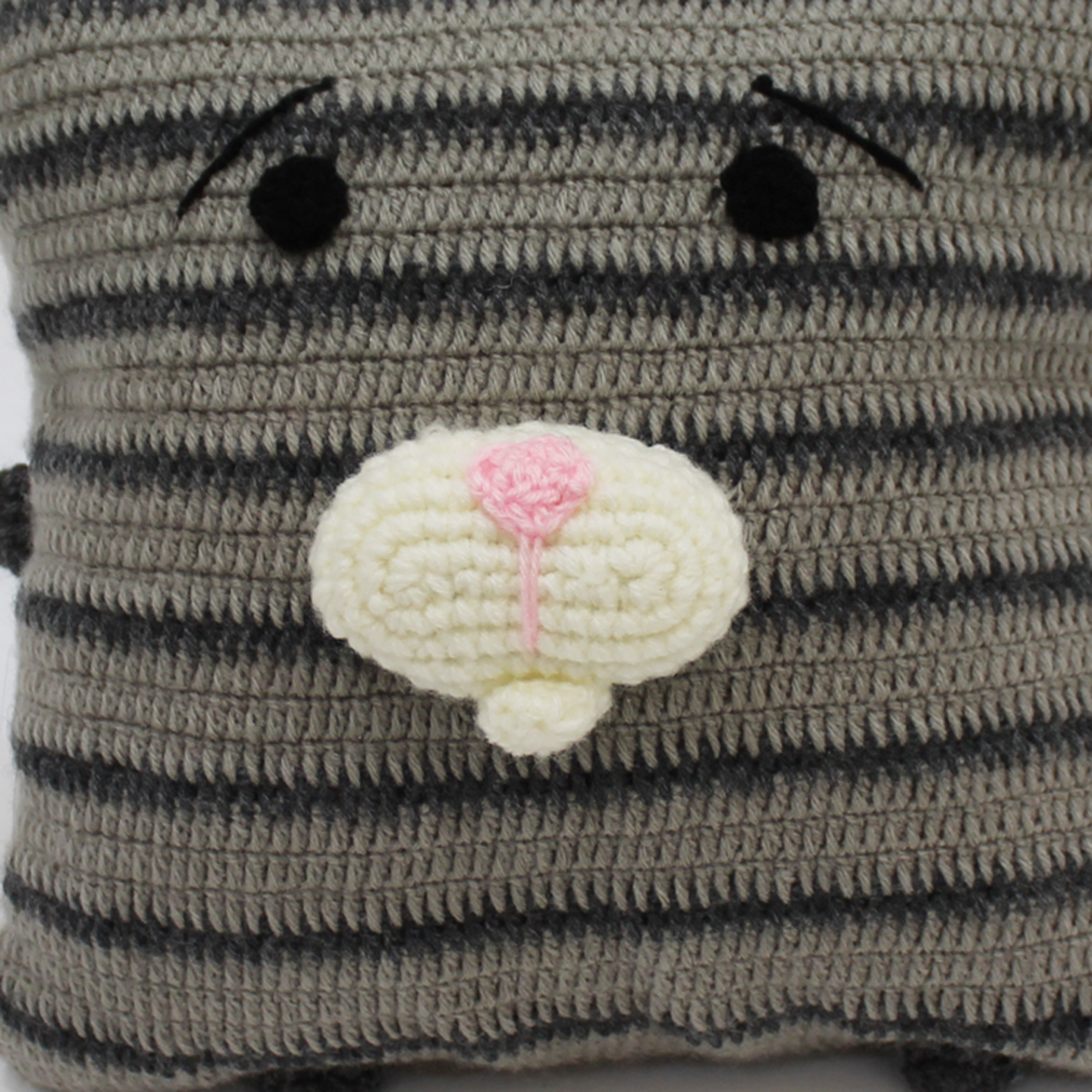 Handmade Dog Face Pattern Cushion Cover with Cushion - Grey