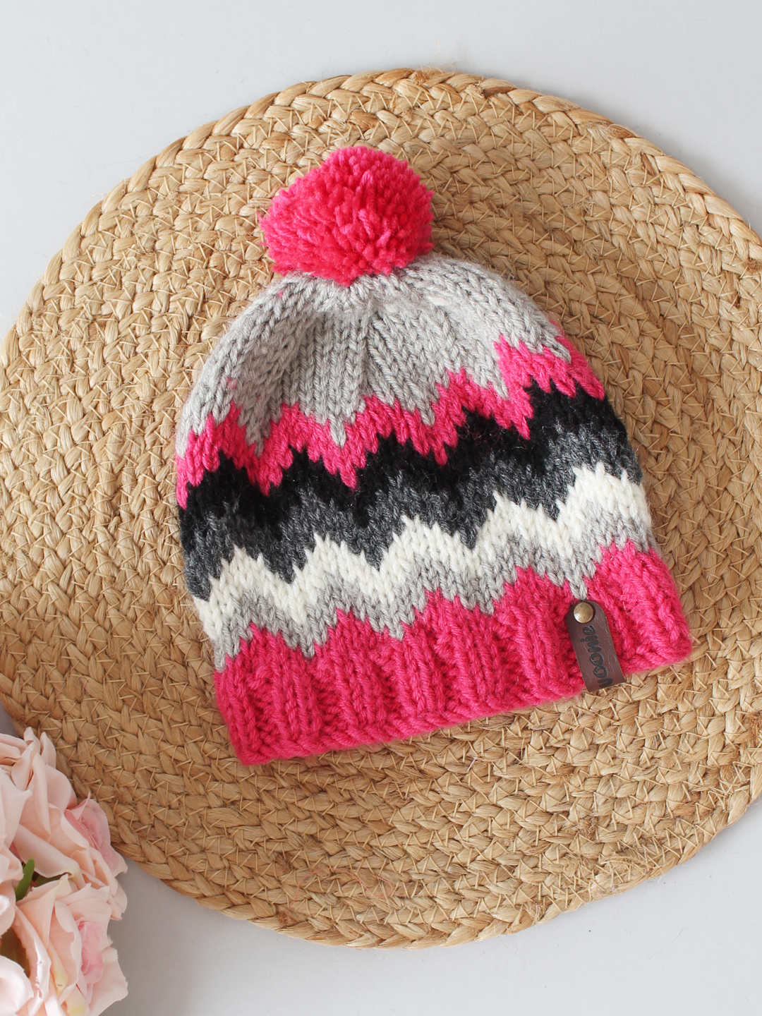 Handmade Fair Isle Beanie with Pom Pom - Multi