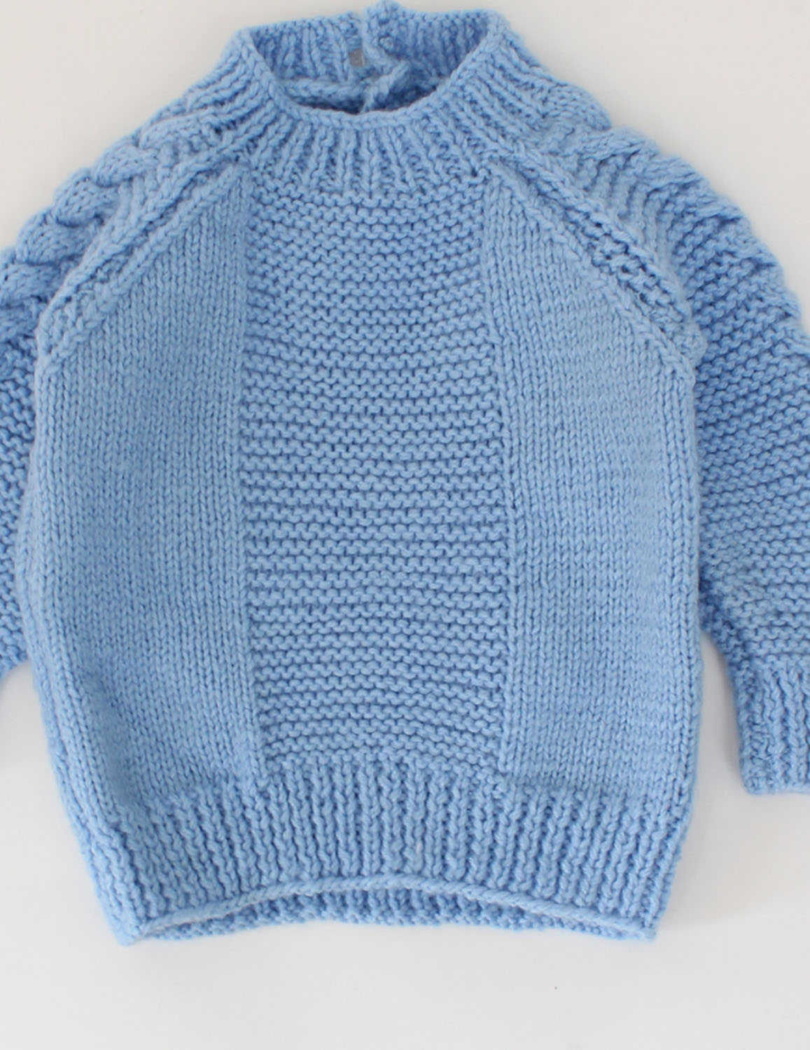 Handmade Full Sleeves Self Designed Sweater For Kids - Blue